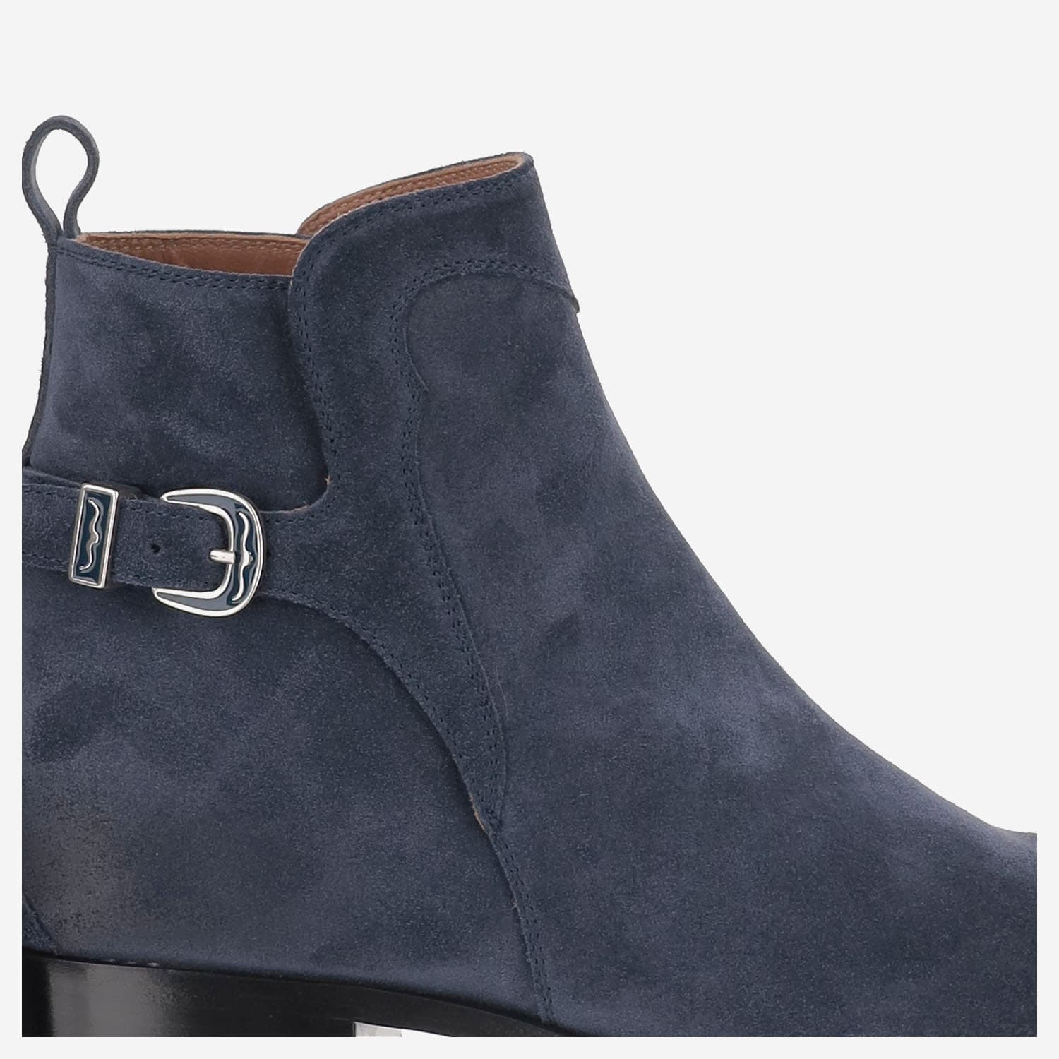 Sartore Buckle-detail Ankle Boots In Blue