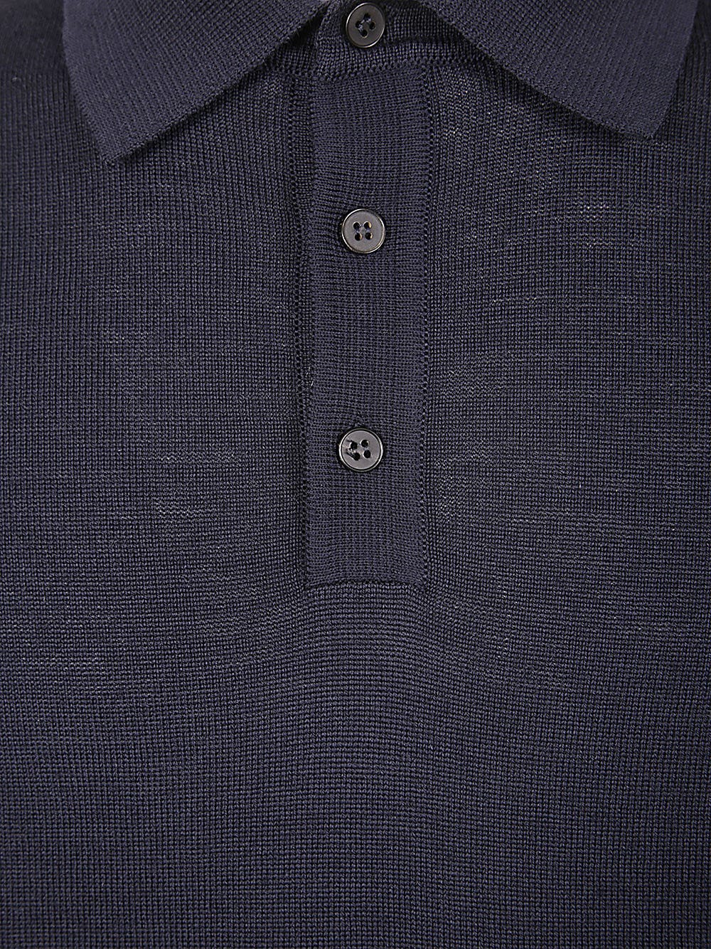 Shop Nuur Long Sleeve Polo In Navy