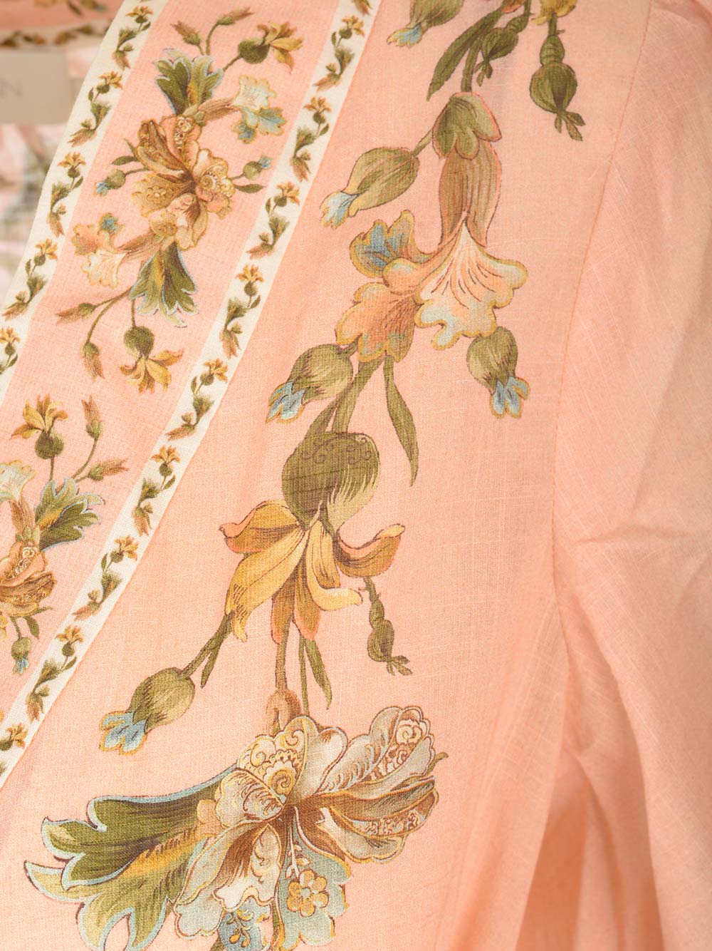 Shop Zimmermann Floral Chintz Wrap Mini Dress In Rose