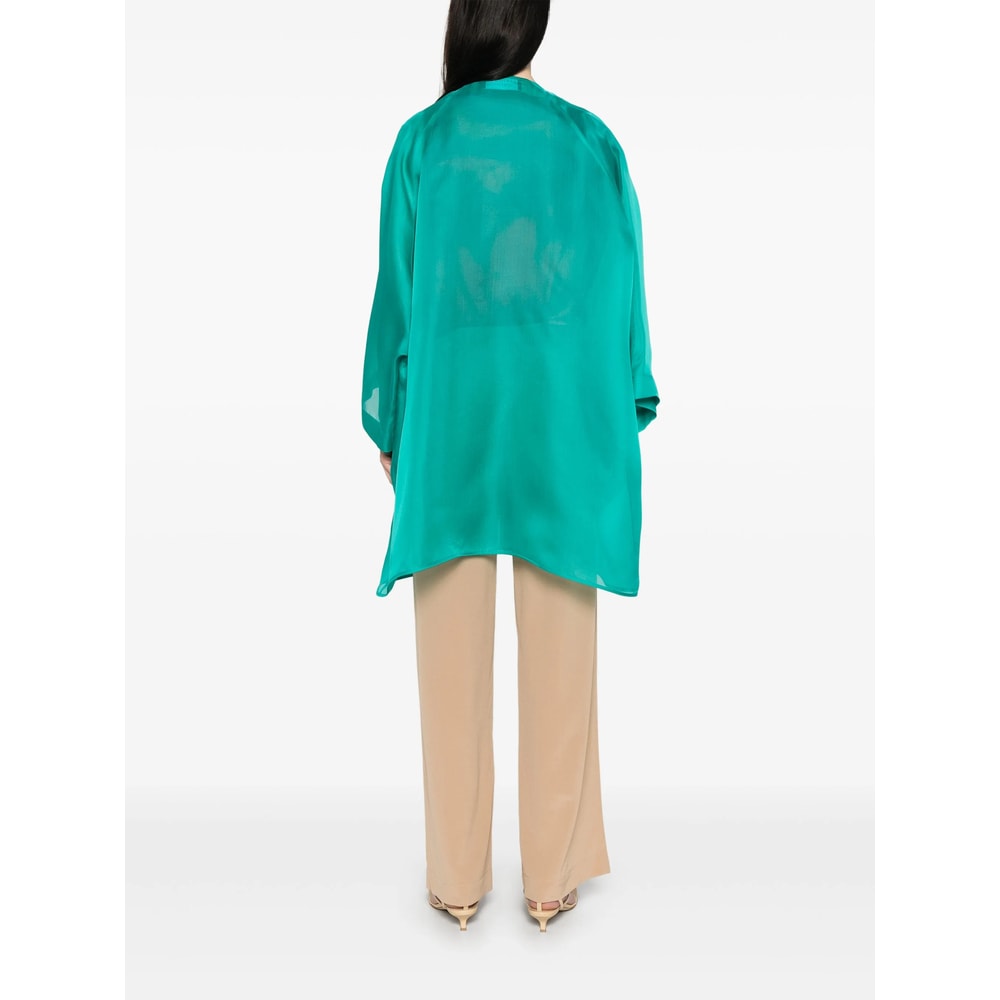 Gianluca Capannolo Silk Coat In Blue