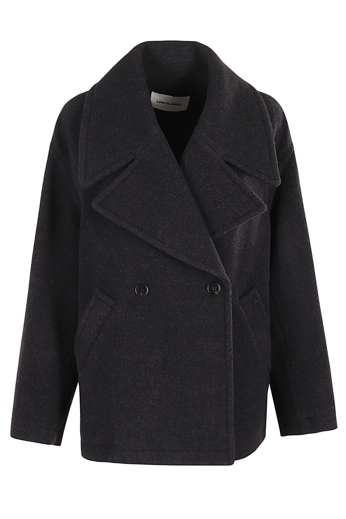 Shop Low Classic Alpaca Wide Collar Half Coat