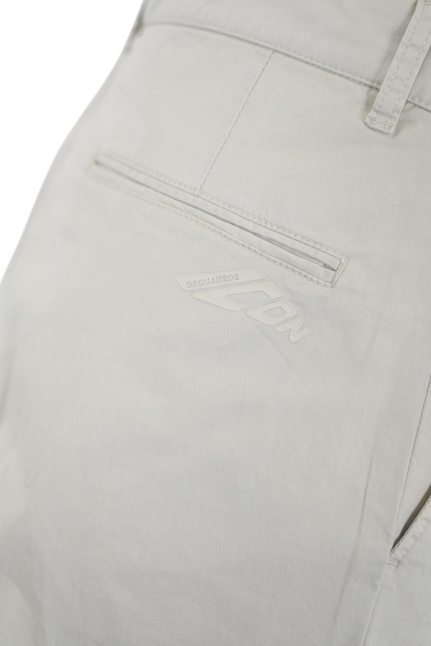 Dsquared2 Icon Summer Loose Chino Trousers In Ghiaccio