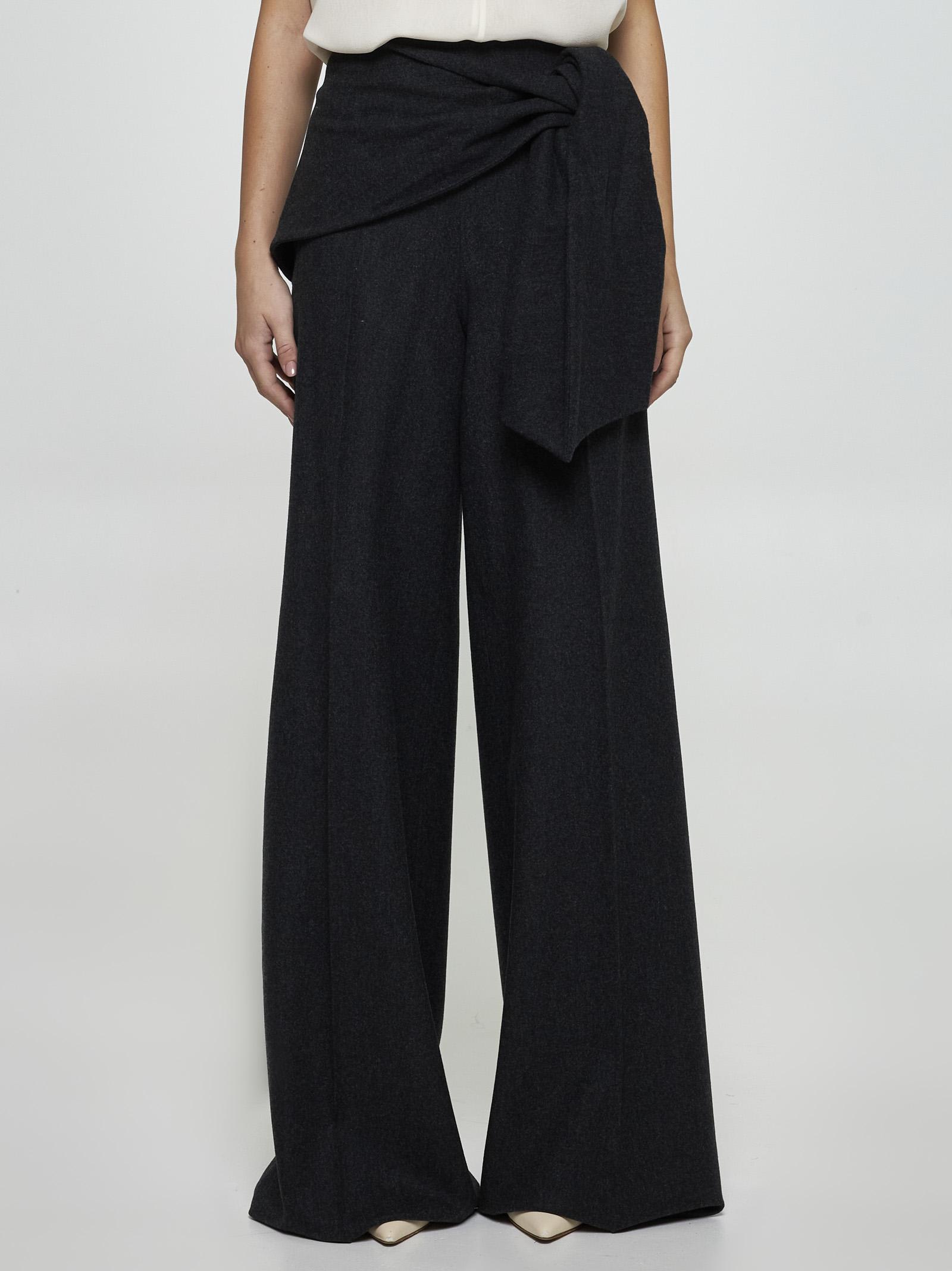 Shop Max Mara Arsenio Wool Felt Trousers In Antracite Mellange