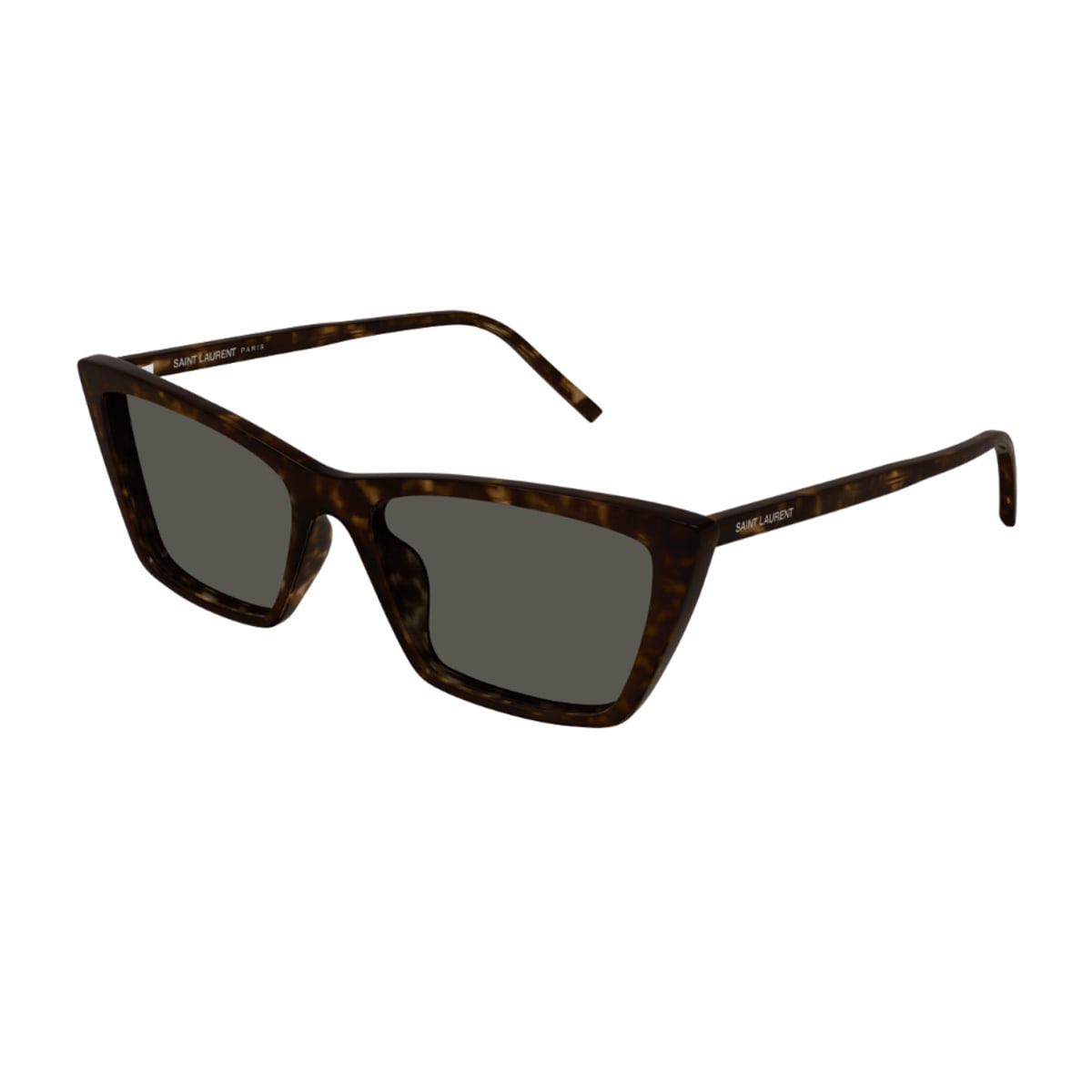 Saint Laurent Sl 737 Mica Thin Linea Sl Logo 002 Havana Grey Sunglasses In Brown