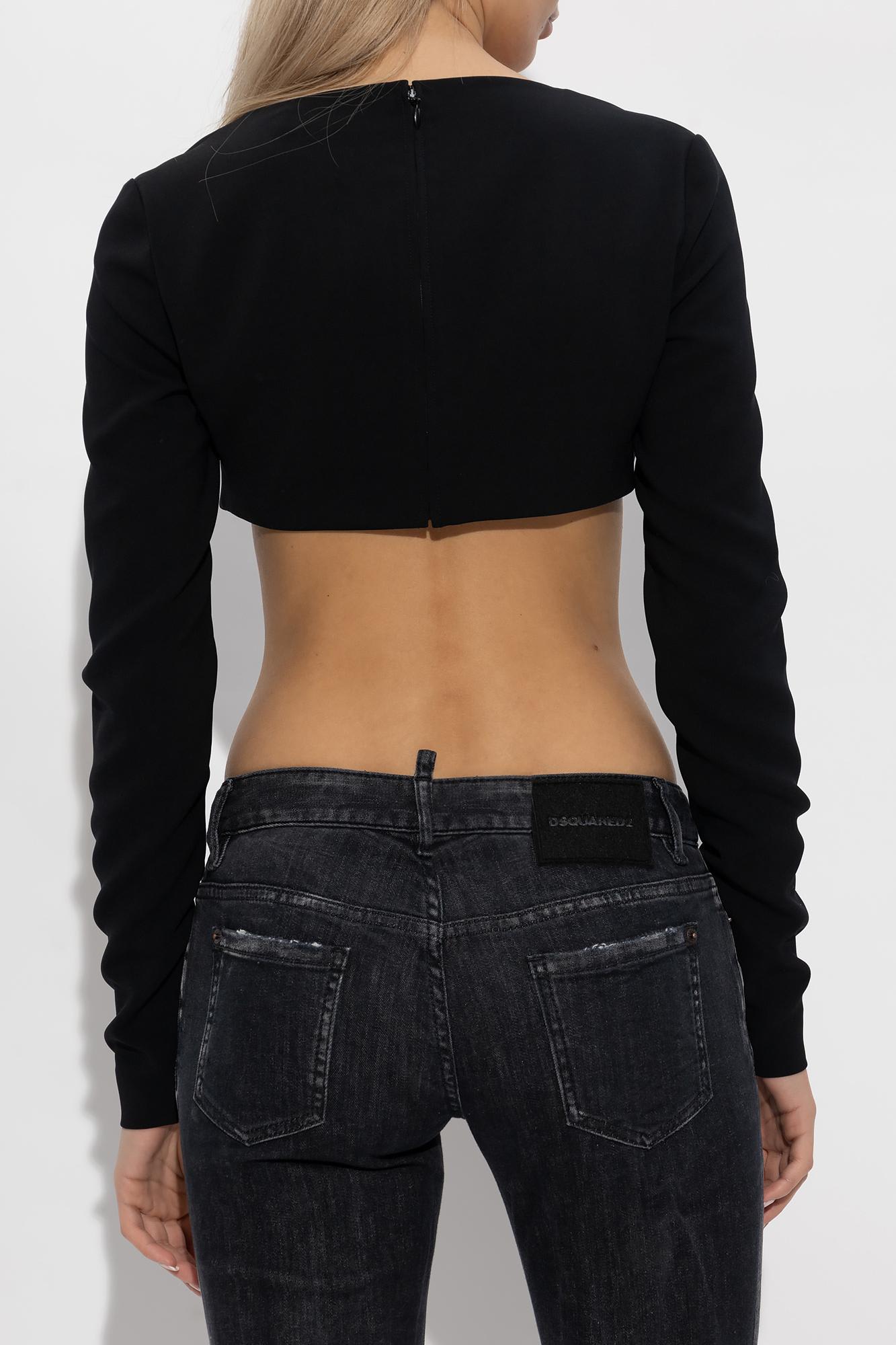 Shop Dsquared2 Cropped Top In Black