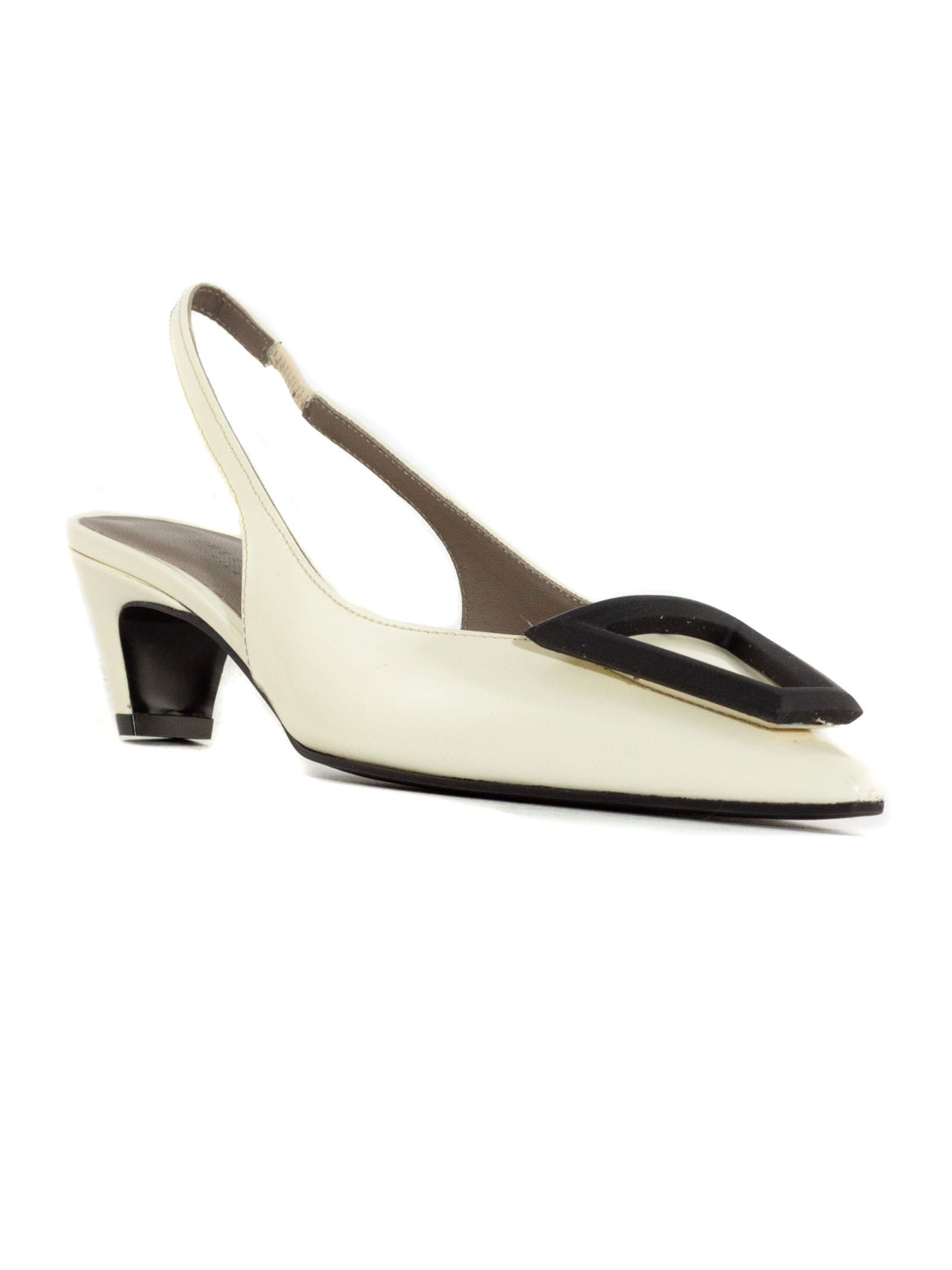 Shop Roberto Festa Dorien Bone White Leather Slingback