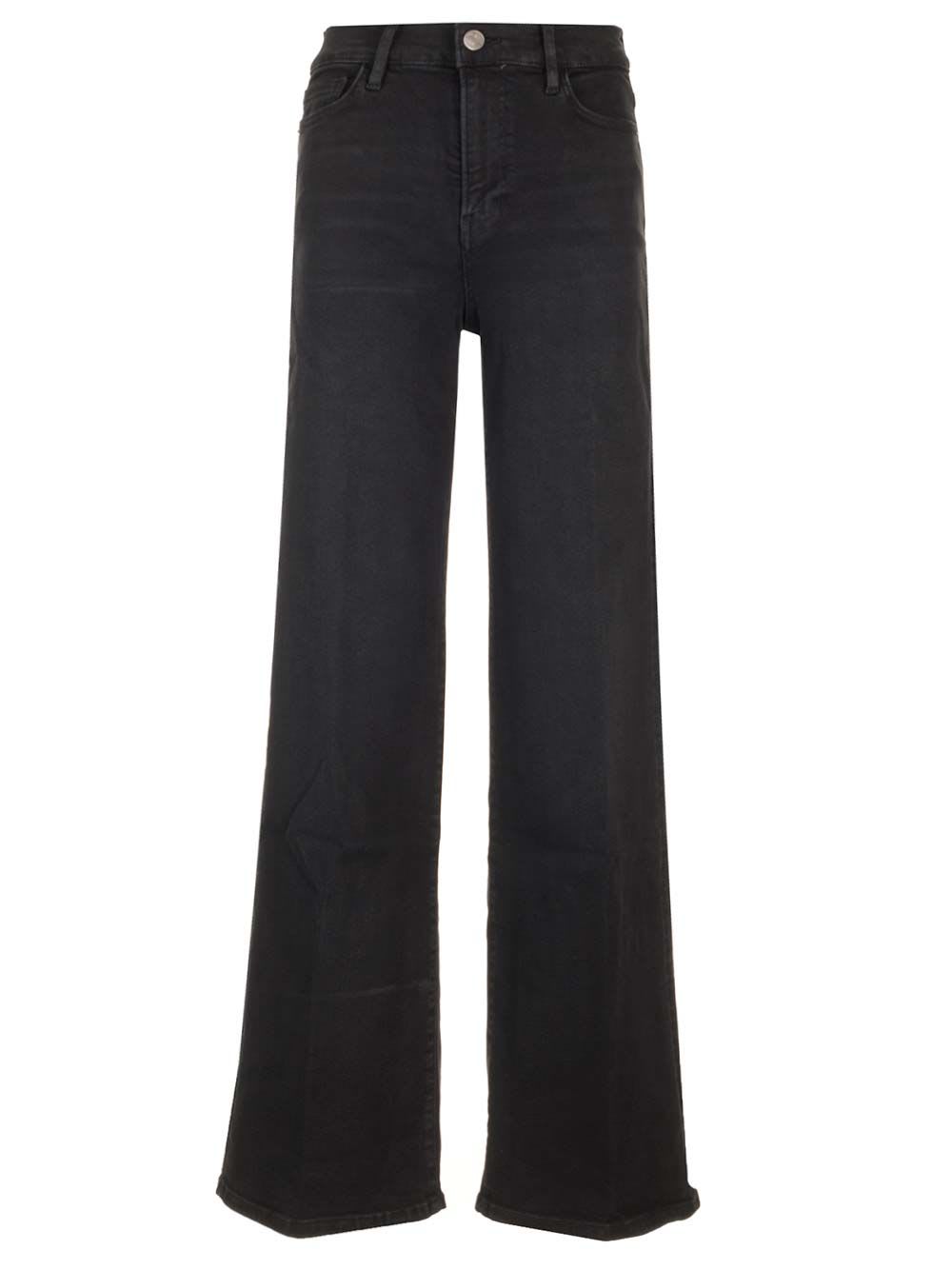 Shop Frame Le Slim Palazzo Jeans In Black