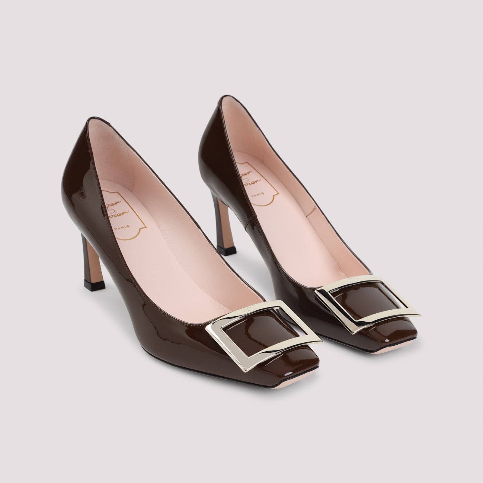 Roger Vivier 70mm Trompette Patent Leather Pumps In Brown