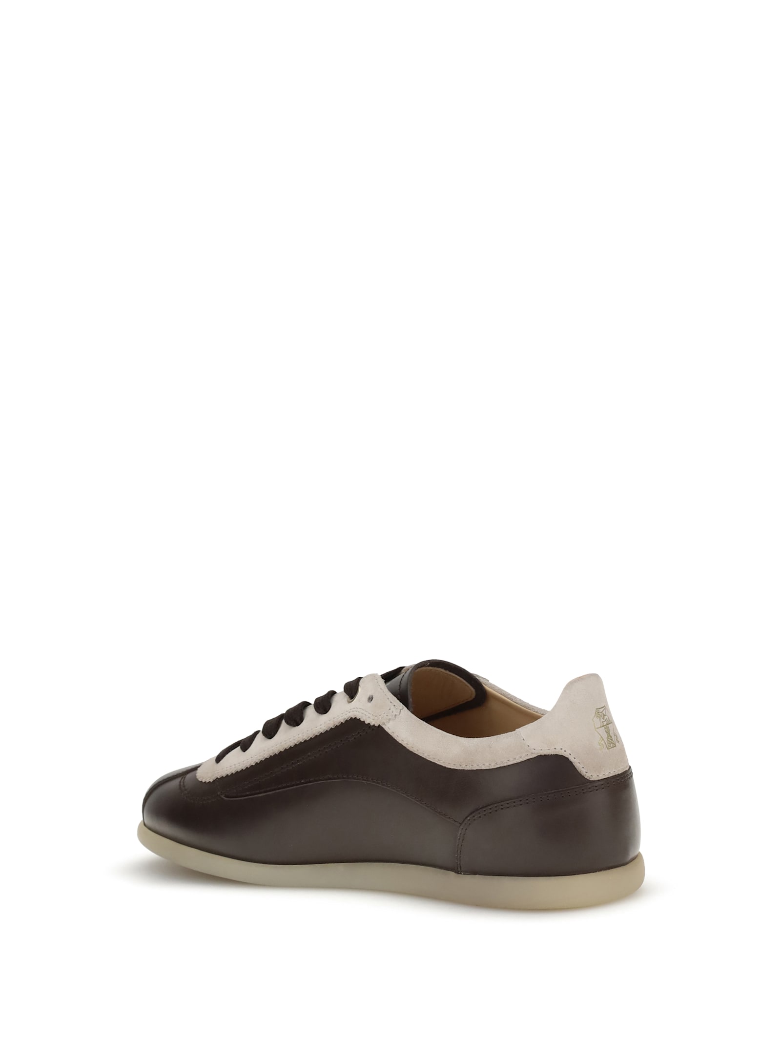 Brunello Cucinelli Men Calfskin And Suede Sneakers In Brown