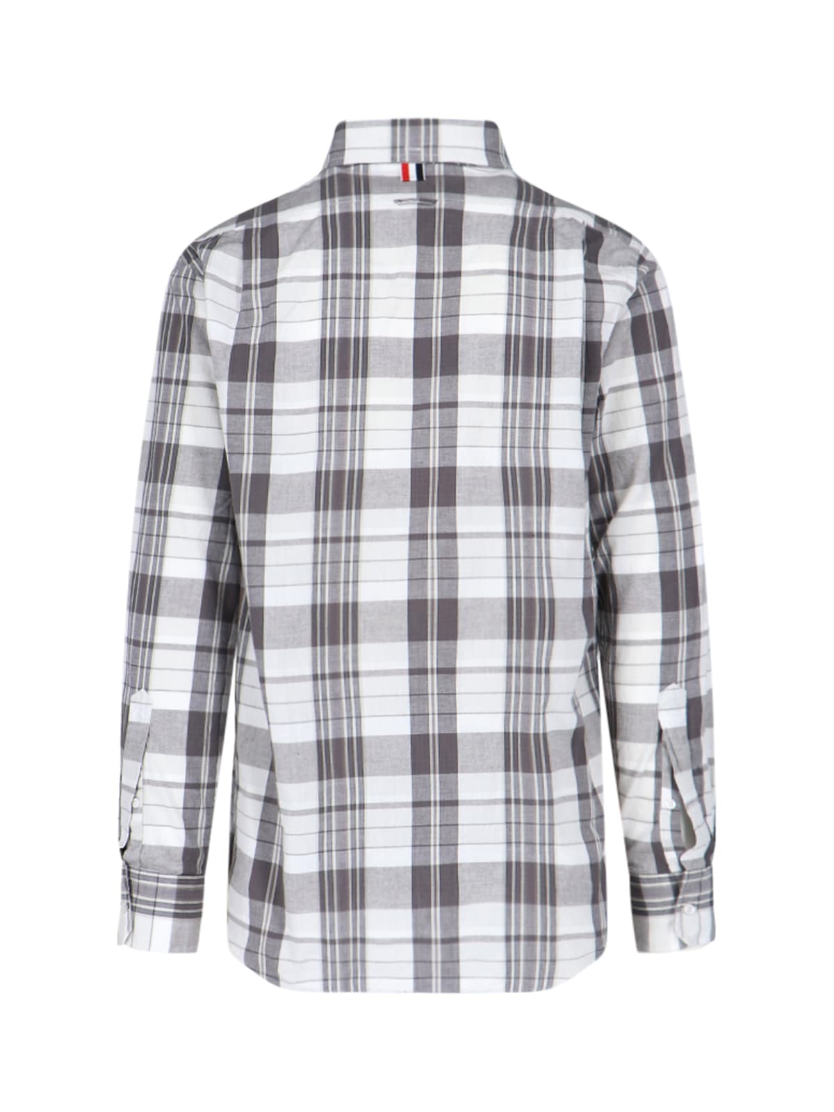 Shop Thom Browne Checked Shirt In Gray