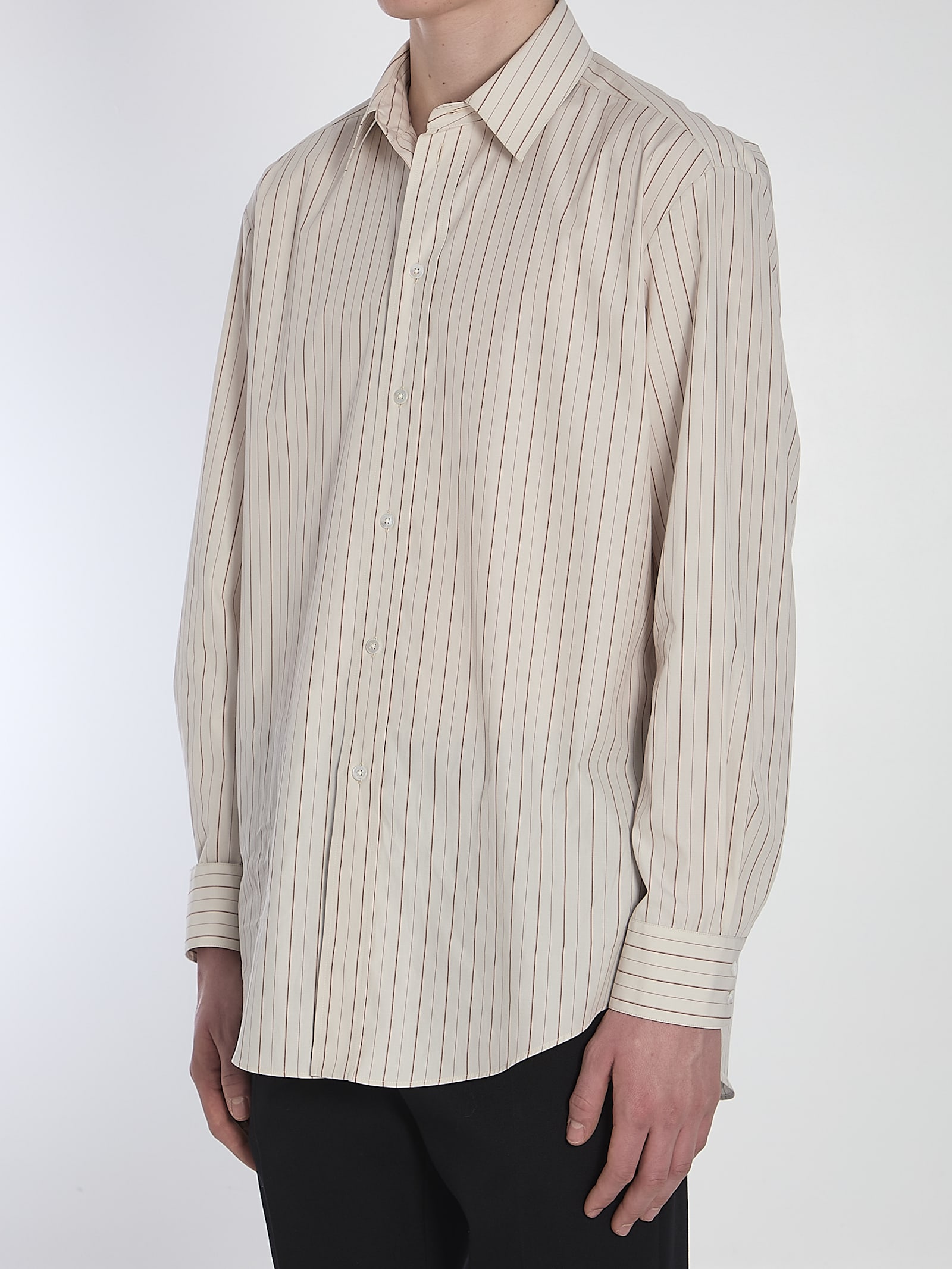 The Row Luigi Striped Shirt In White