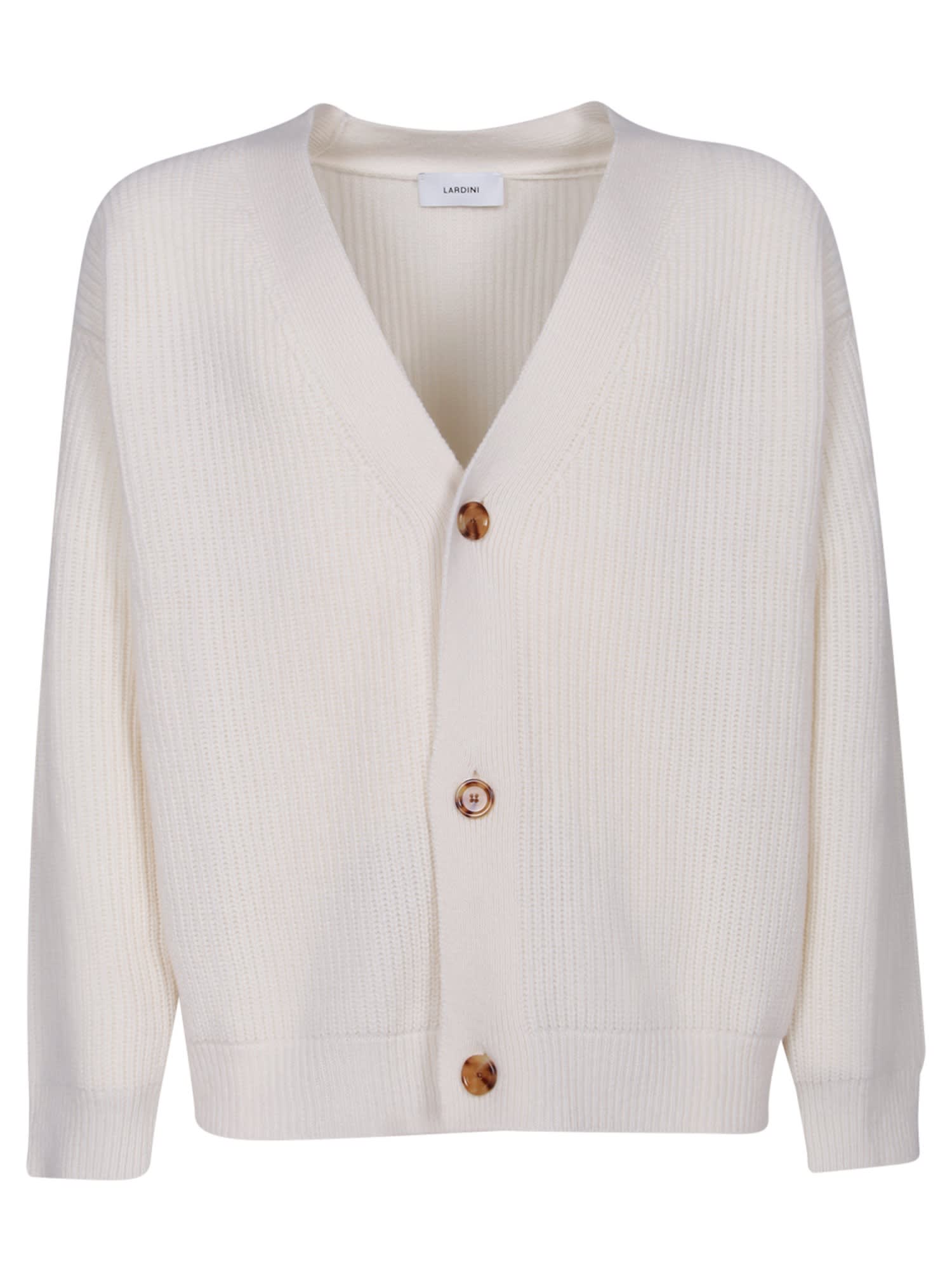 Shop Lardini Cream Wool And Cashmere Cardigan In White