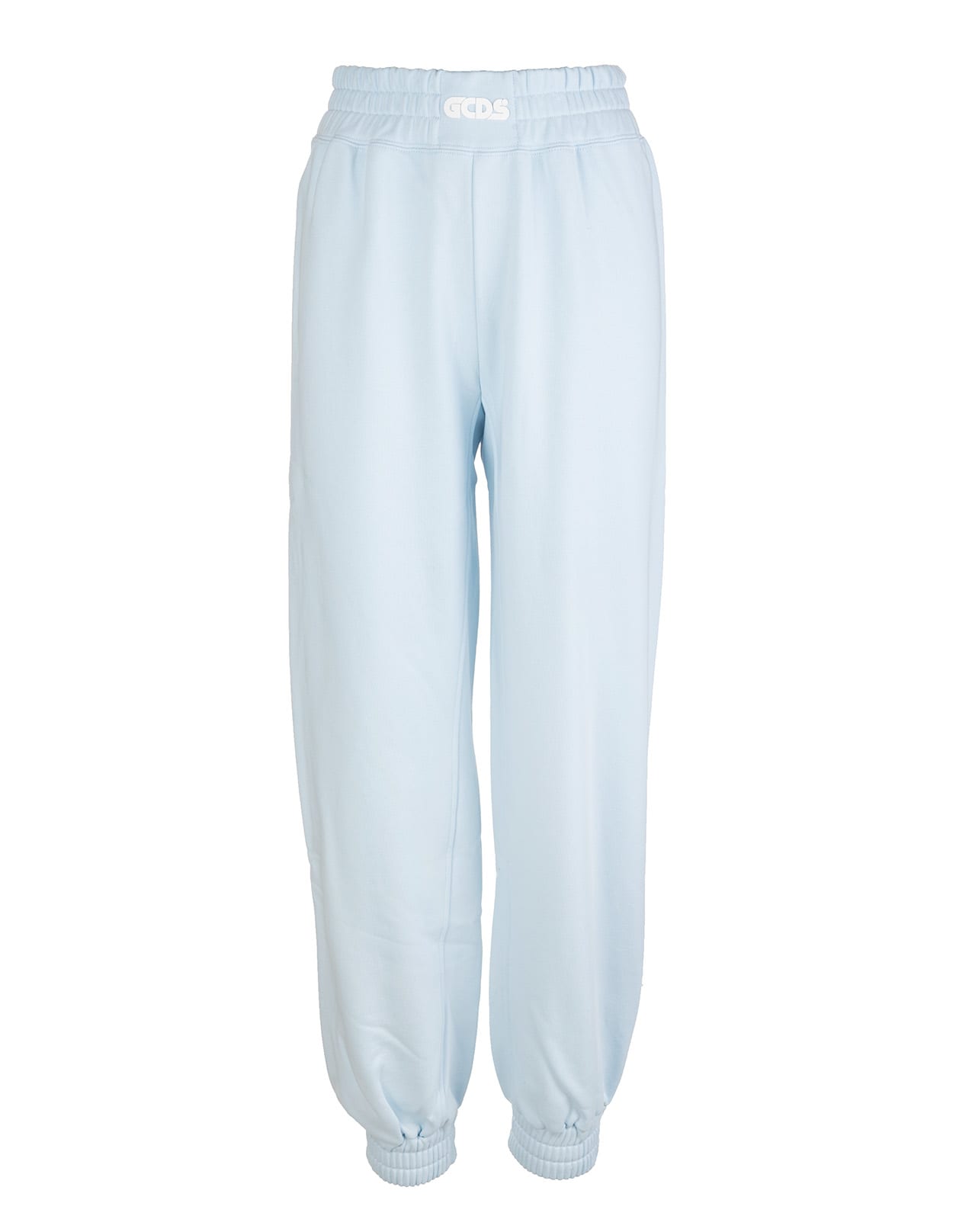 GCDS Woman Light Blue Joggers With White Logo