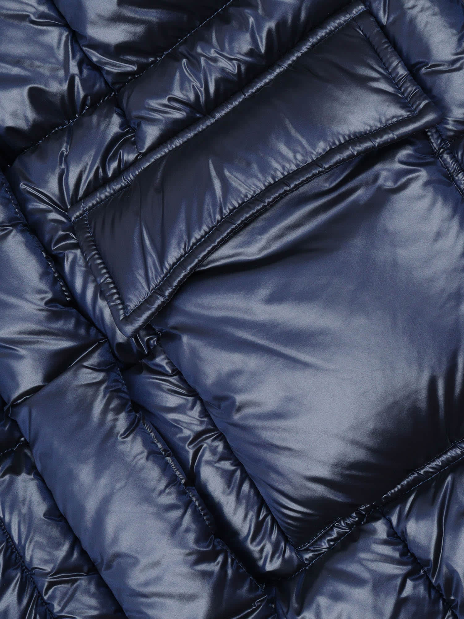 Monnalisa Hooded Puffer Jacket In Blue