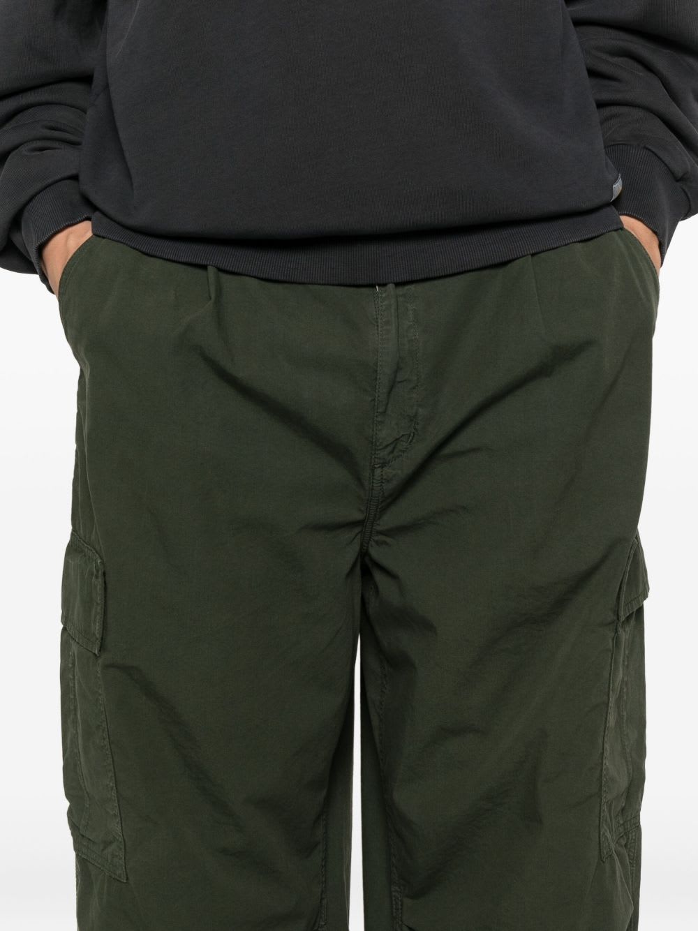 Carhartt Cargo Trousers With Belt Loops And Multiple Pockets In Green