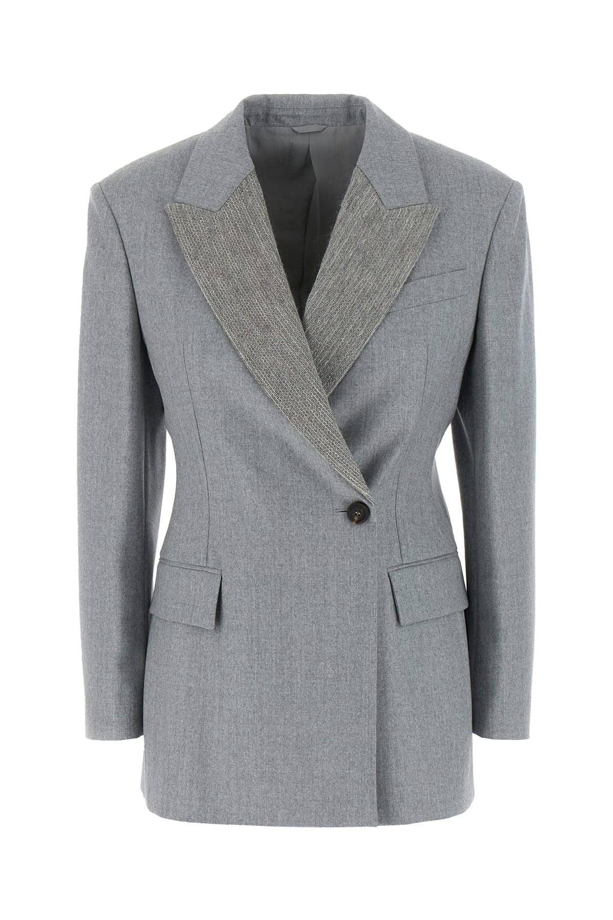 Brunello Cucinelli Grey Wool Blazer - Brunello Cucinelli - Modalova