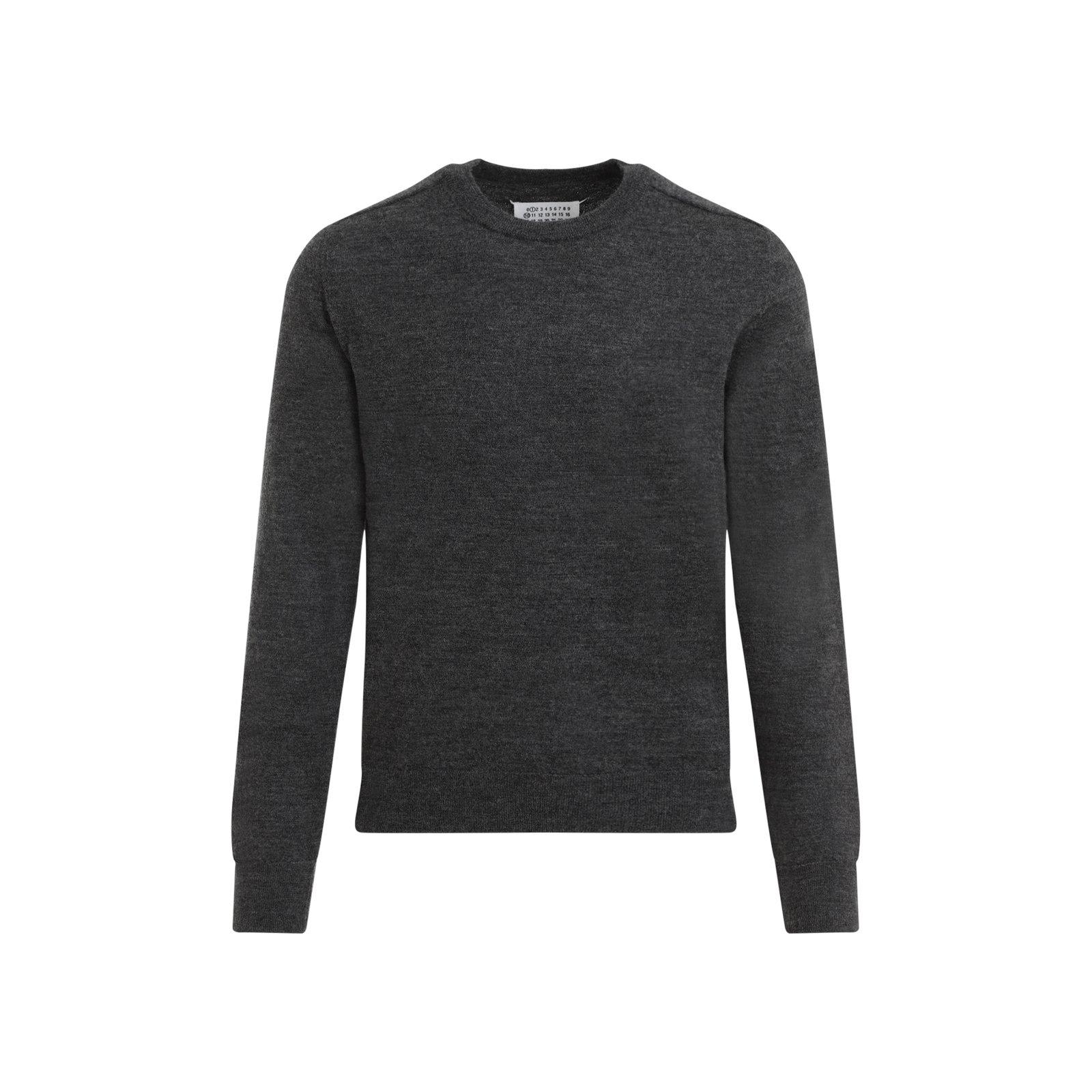 Shop Maison Margiela Elbow Patch Crewneck Jumper In Grey