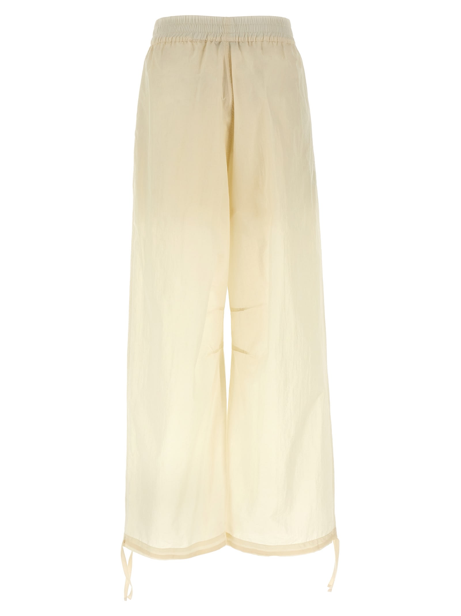 Philosophy Di Lorenzo Serafini Pleated Trousers With Elastic Waistband And Drawstring Hem In White