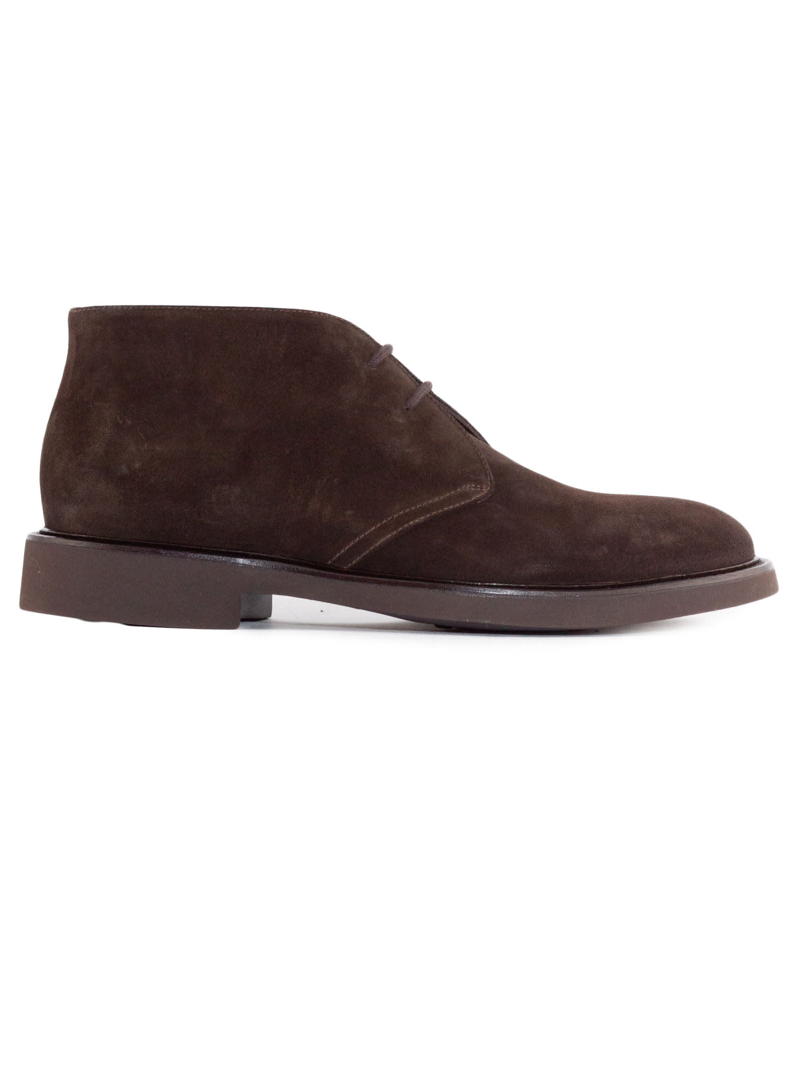 Shop Doucal's Brown Mink Suede Ankle Boot