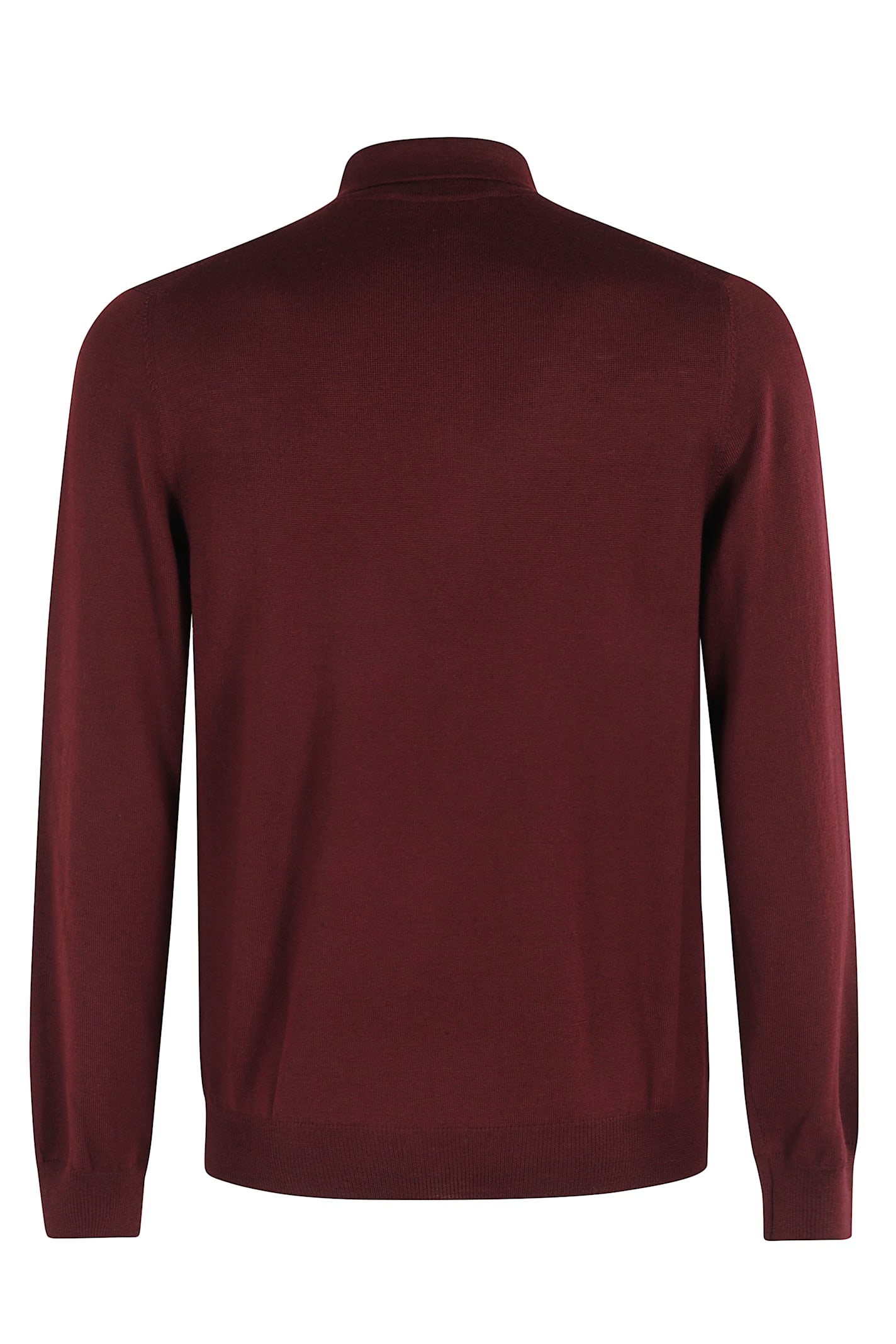 Tagliatore Bordeaux Long-sleeved Polo Shirt In Burgundy