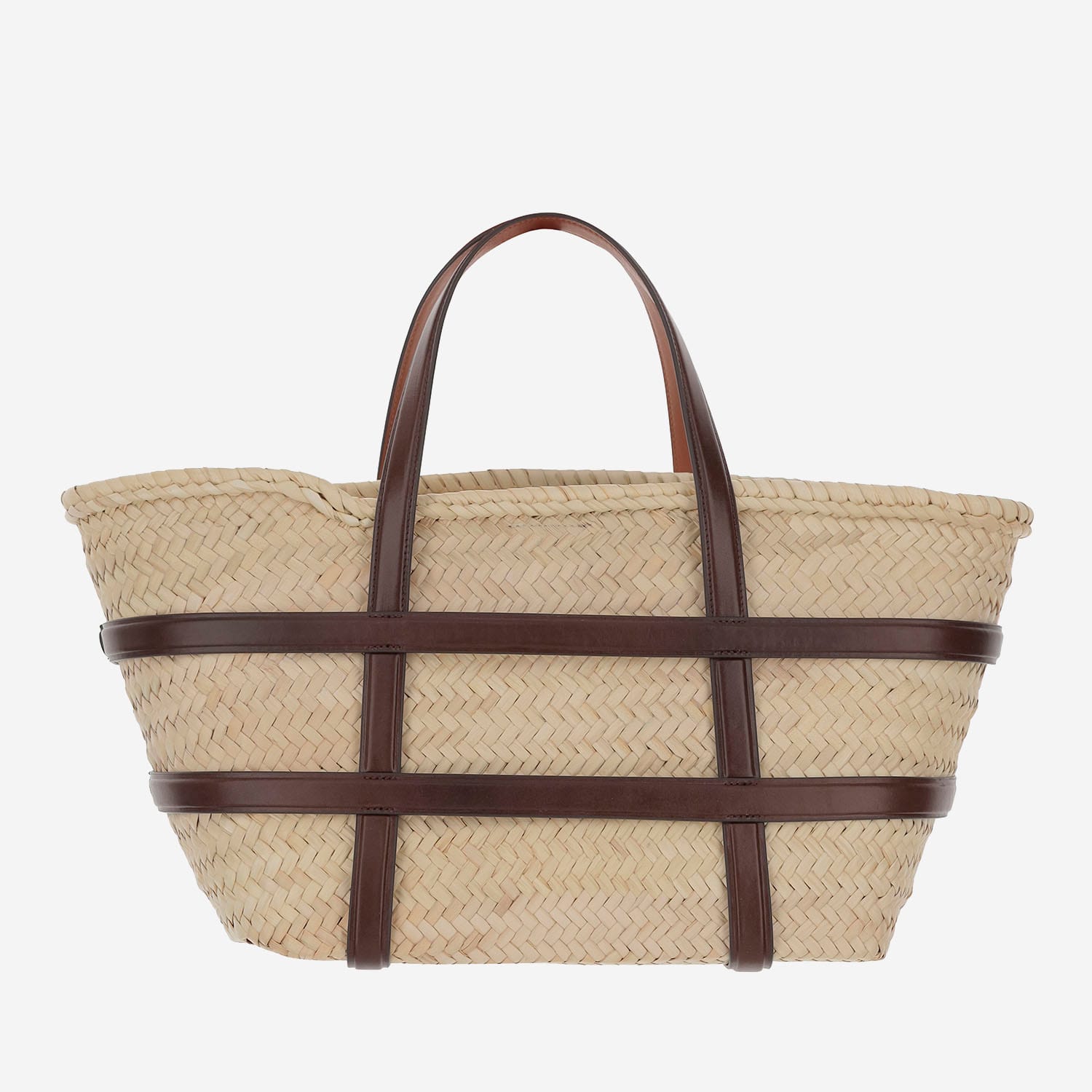 Tory Burch Ella Bucket Bag In Beige Straw In Red