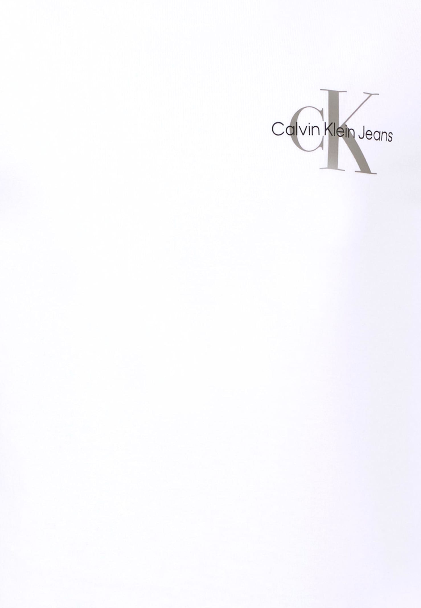 Calvin Klein White T-shirt For Kids With Black Logo In White