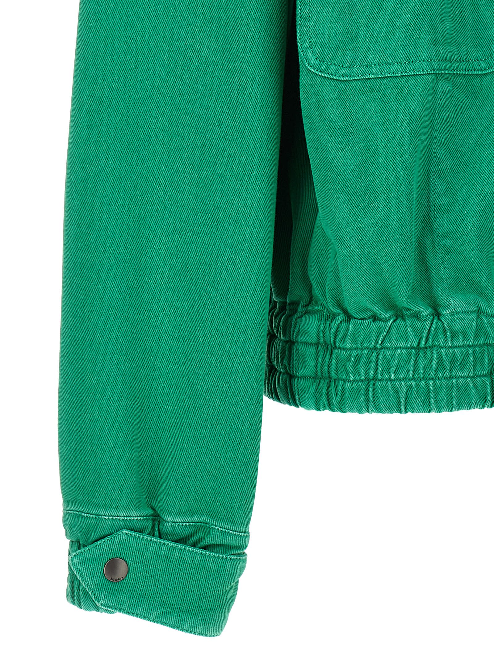 Shop Max Mara Arturo Crop Jacket In Green