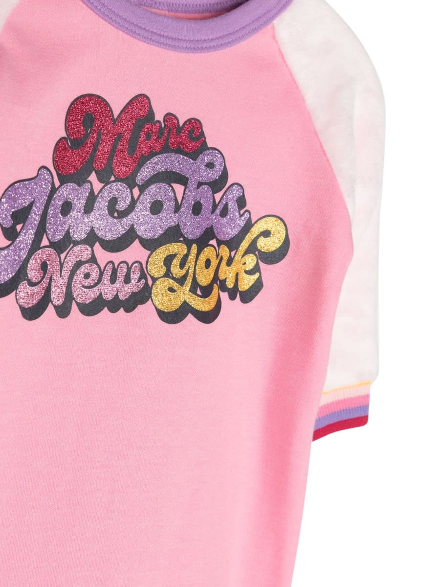 Shop Little Marc Jacobs Long Logo Romper In Pink