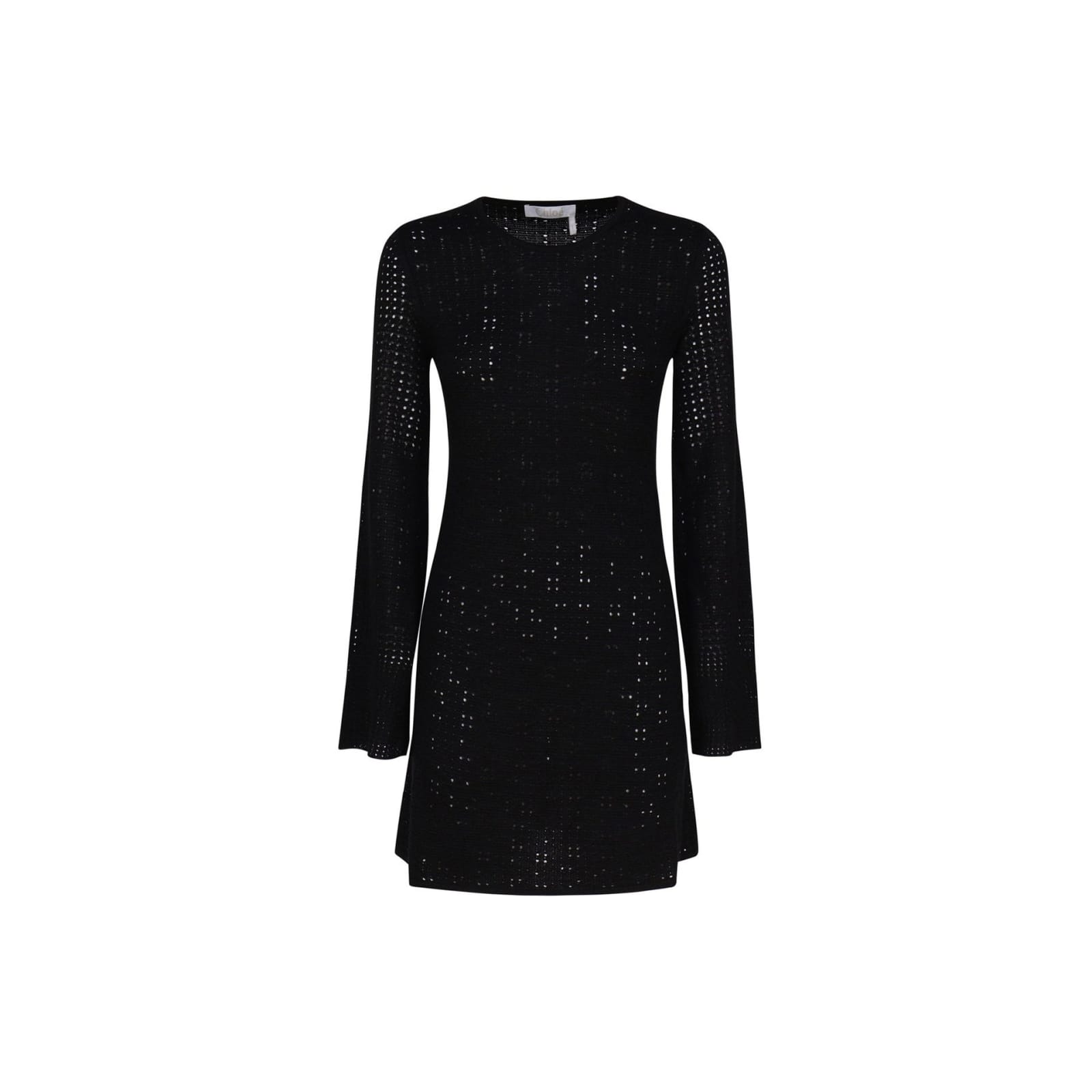 Shop Chloé Knitted Dress In Black