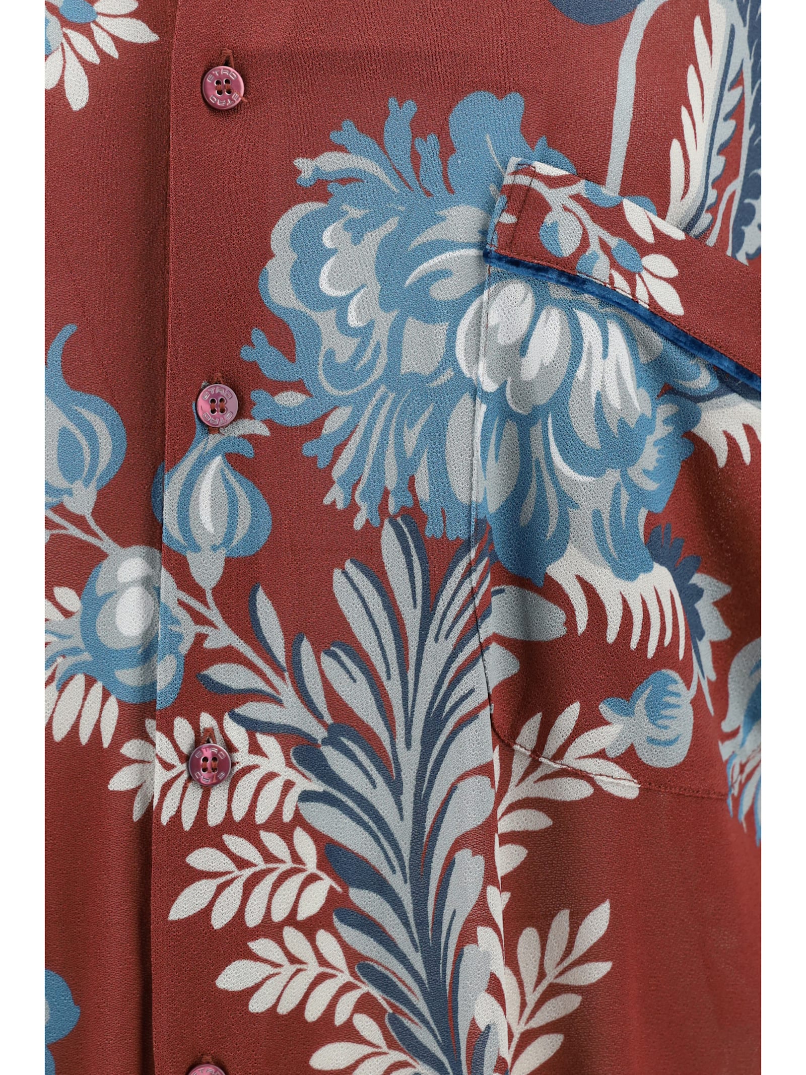 Etro Bordeaux Shirt With All-over Paisley Motiv In X0827