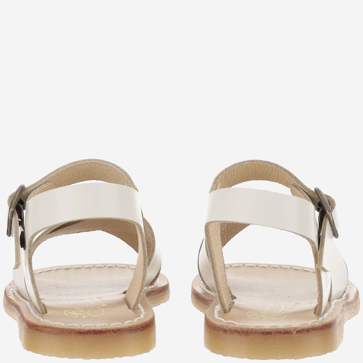 Shop Bonpoint Leather Sandals In White