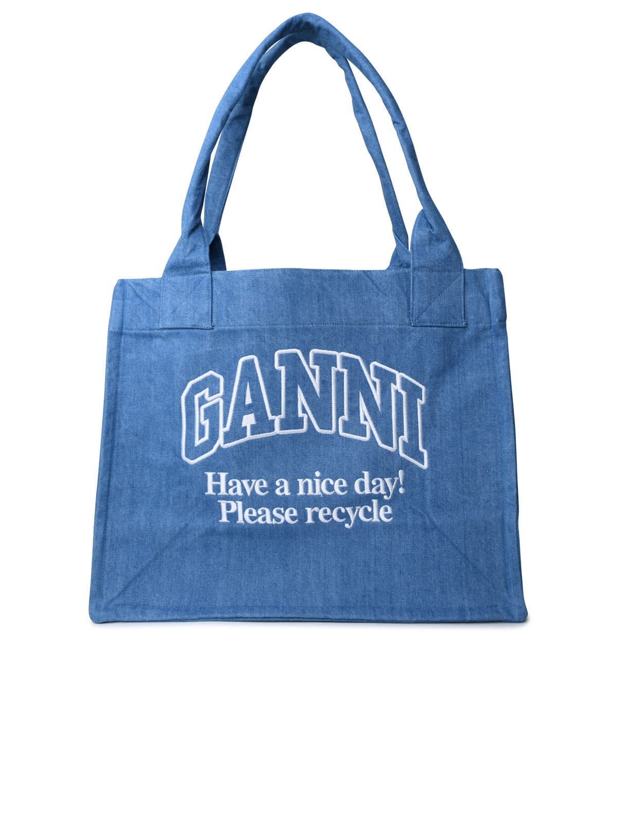easy Shopping Bag In Blue Recycled Cotton