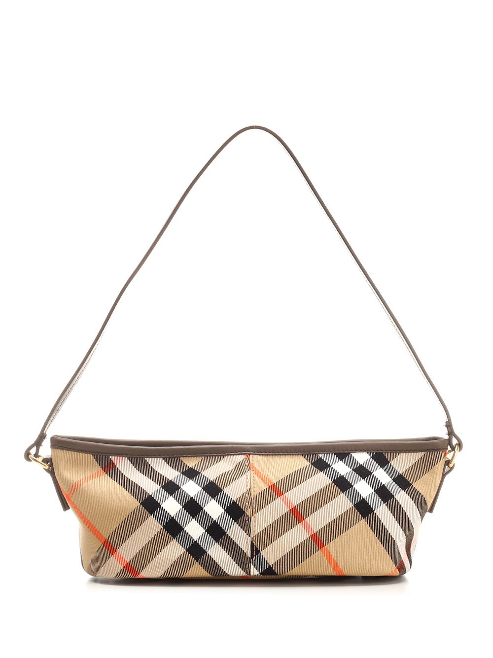 Shop Burberry Check Mini Bag In Sand