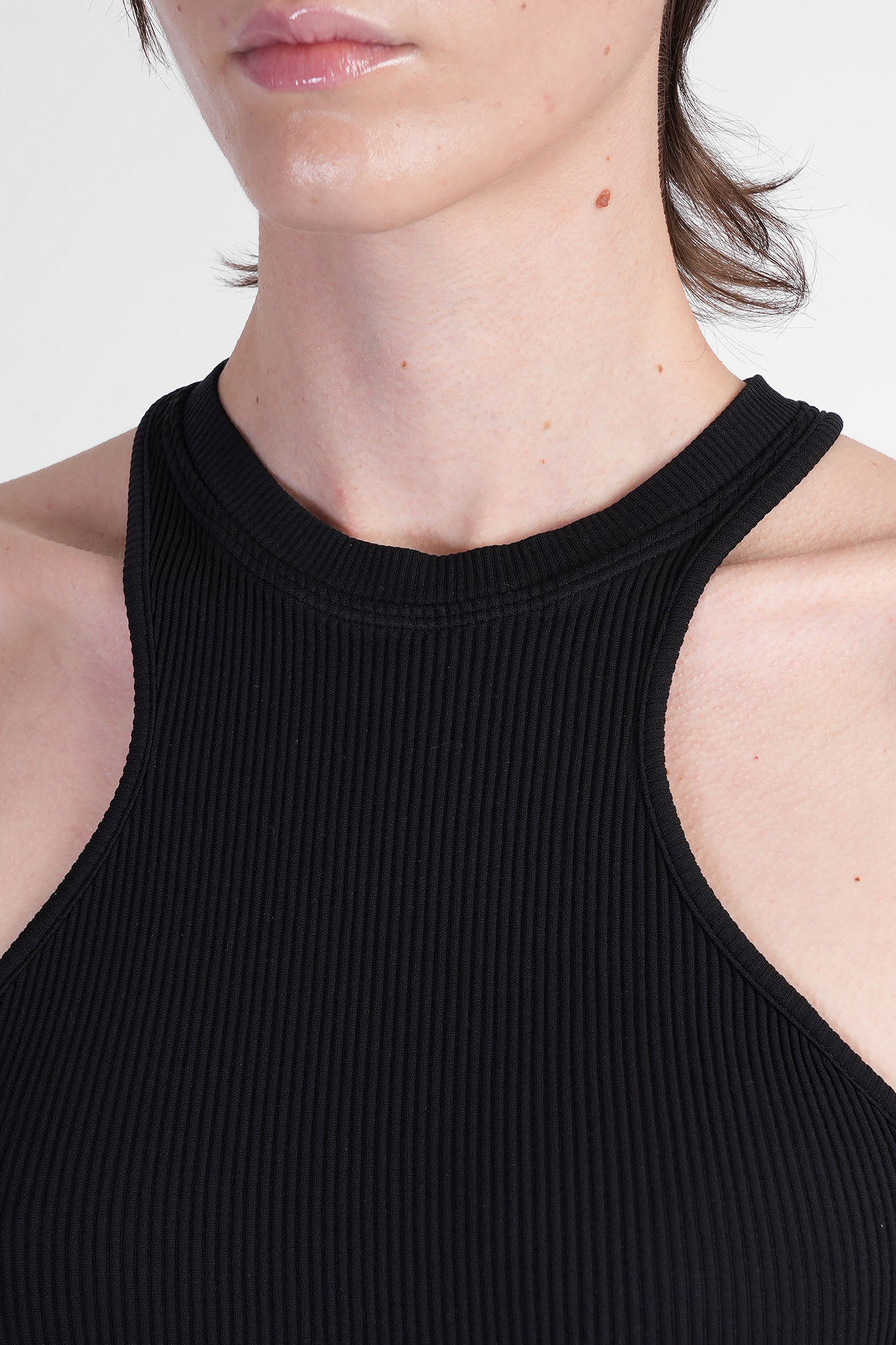 Andreädamo Ribbed Fitted Racerback Sleeveless Top