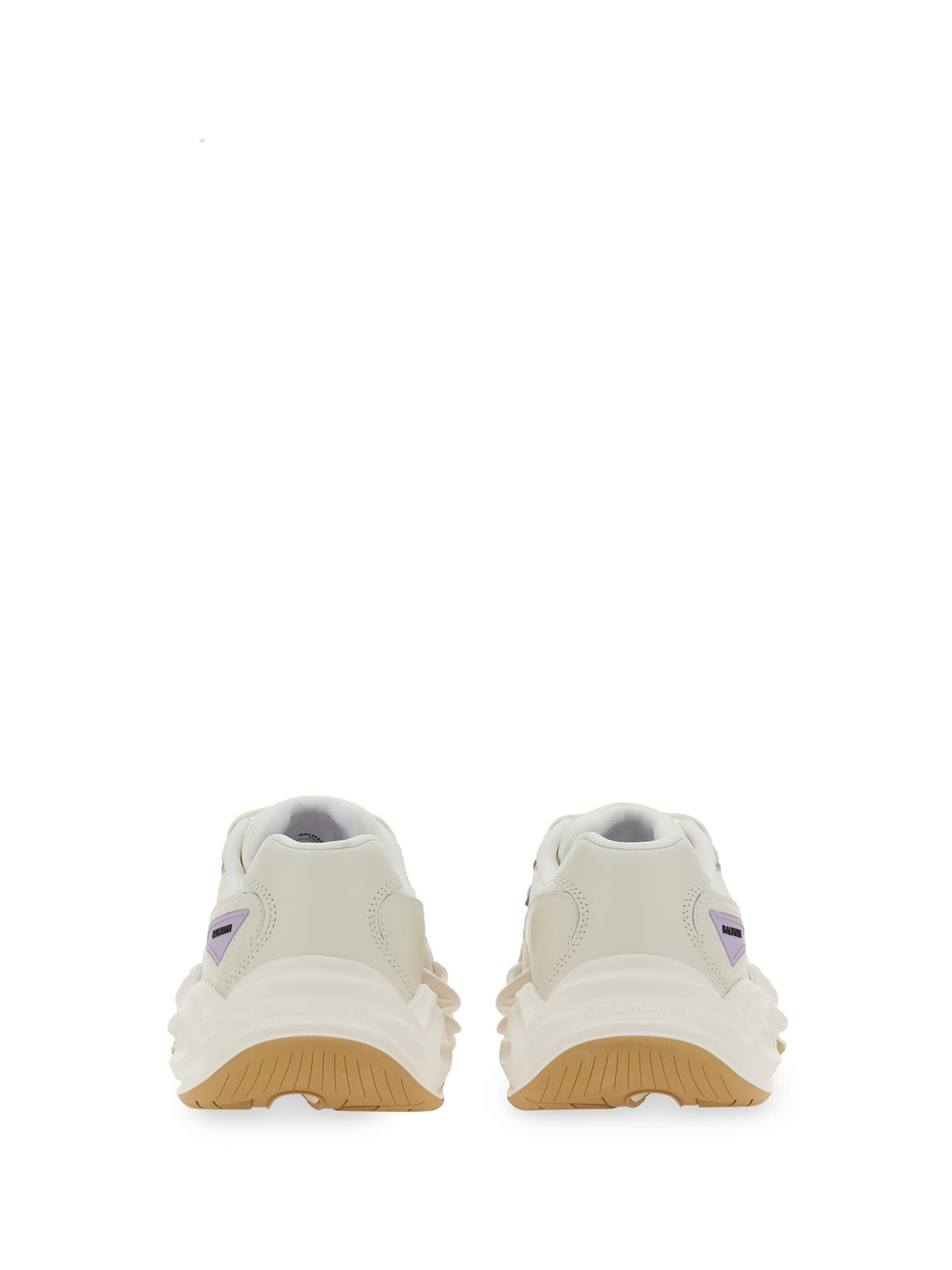Balmain B-east Colorblock Leather Trainer Sneakers In Avorio