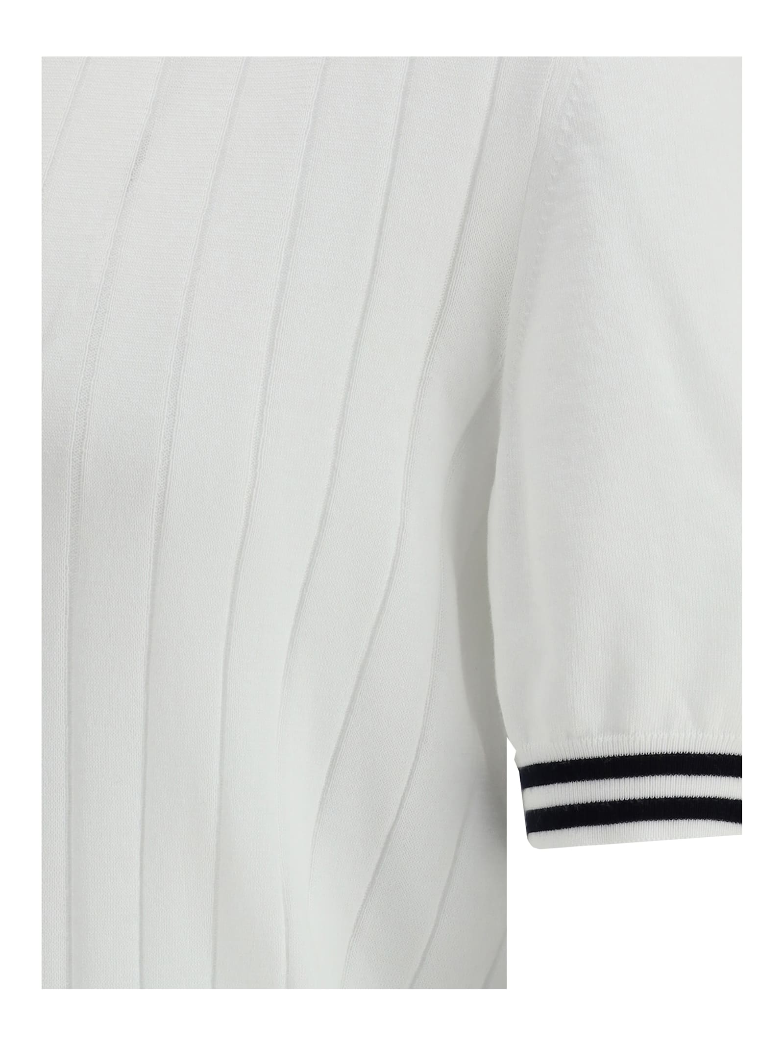 Shop Kiton Ribbed Polo Shirt