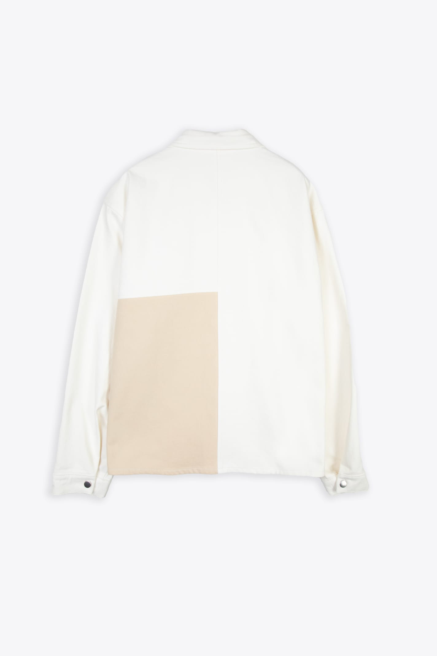 Shop Axel Arigato Block Shirt Off White And Beige Colorblock Overshirt - Block Shirt In Ecrù