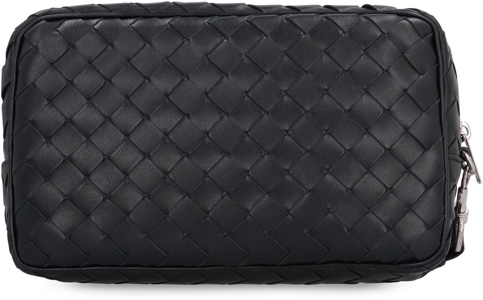 Shop Bottega Veneta Leather Pouch In Nero