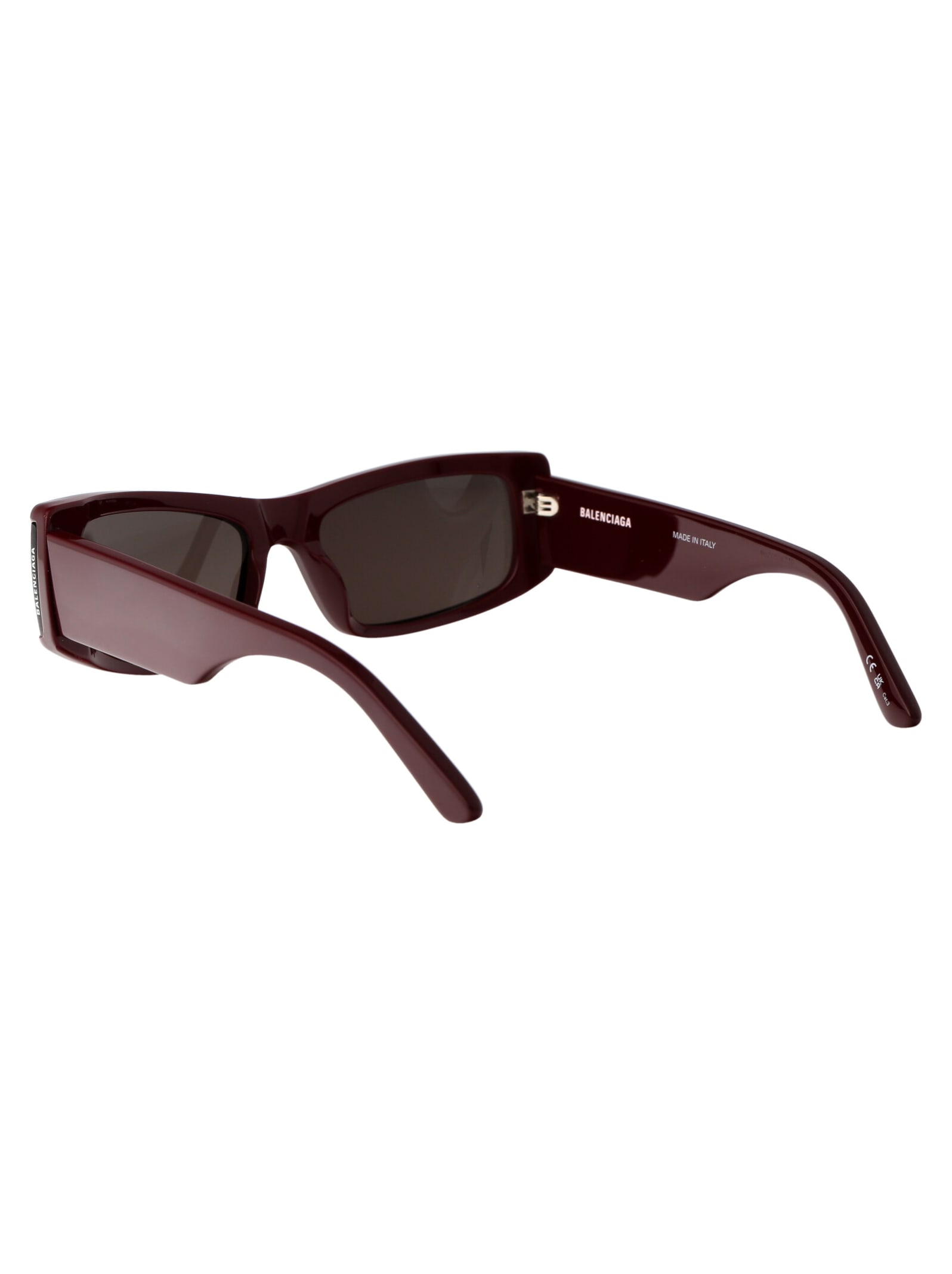 Shop Balenciaga Bb0301s Sunglasses In 004 Burgundy Burgundy Grey