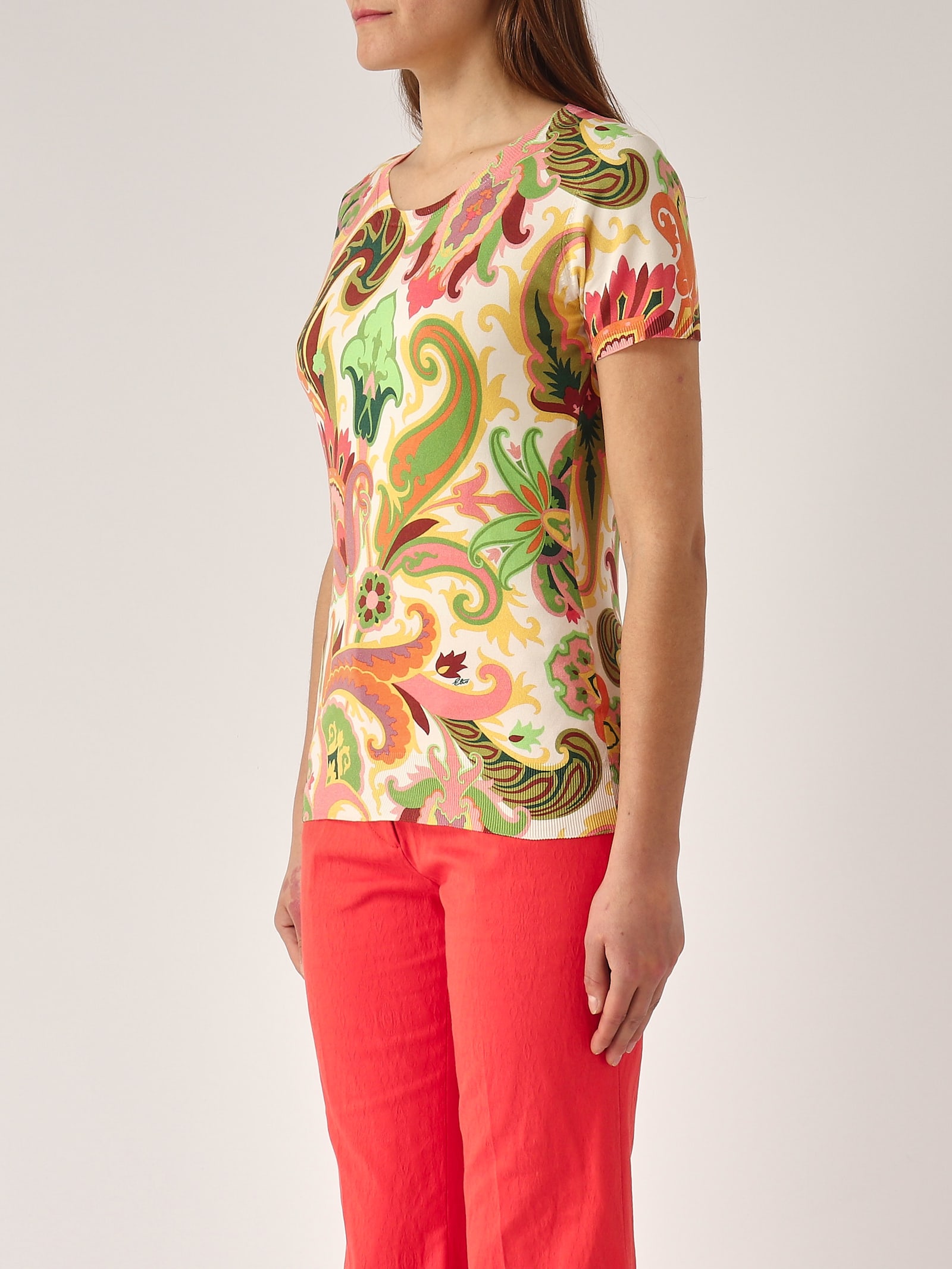 Etro Misto Seta Sweater In Multicolor