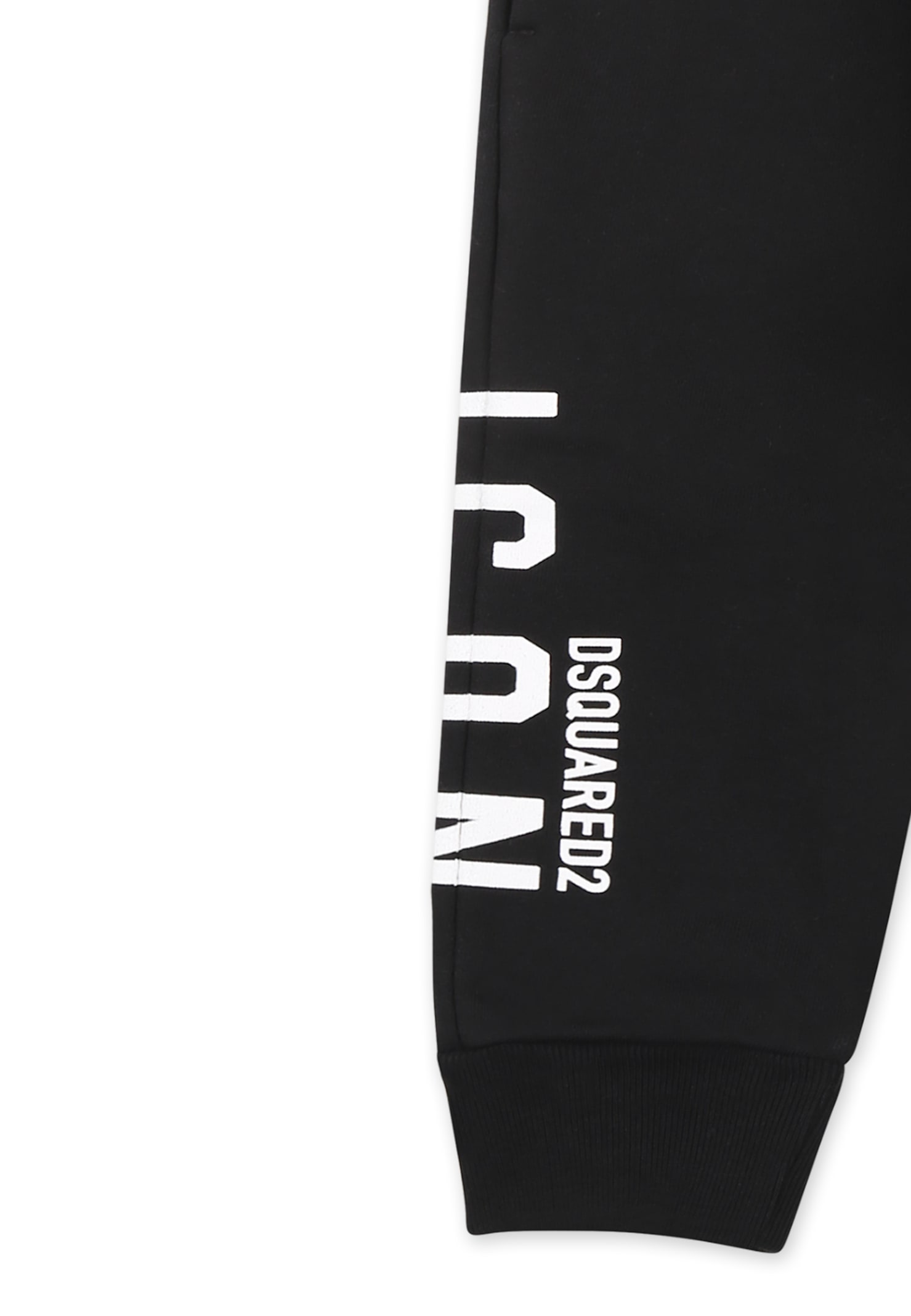 Dsquared2 Black Trousers For Baby Boy With Logo In Black