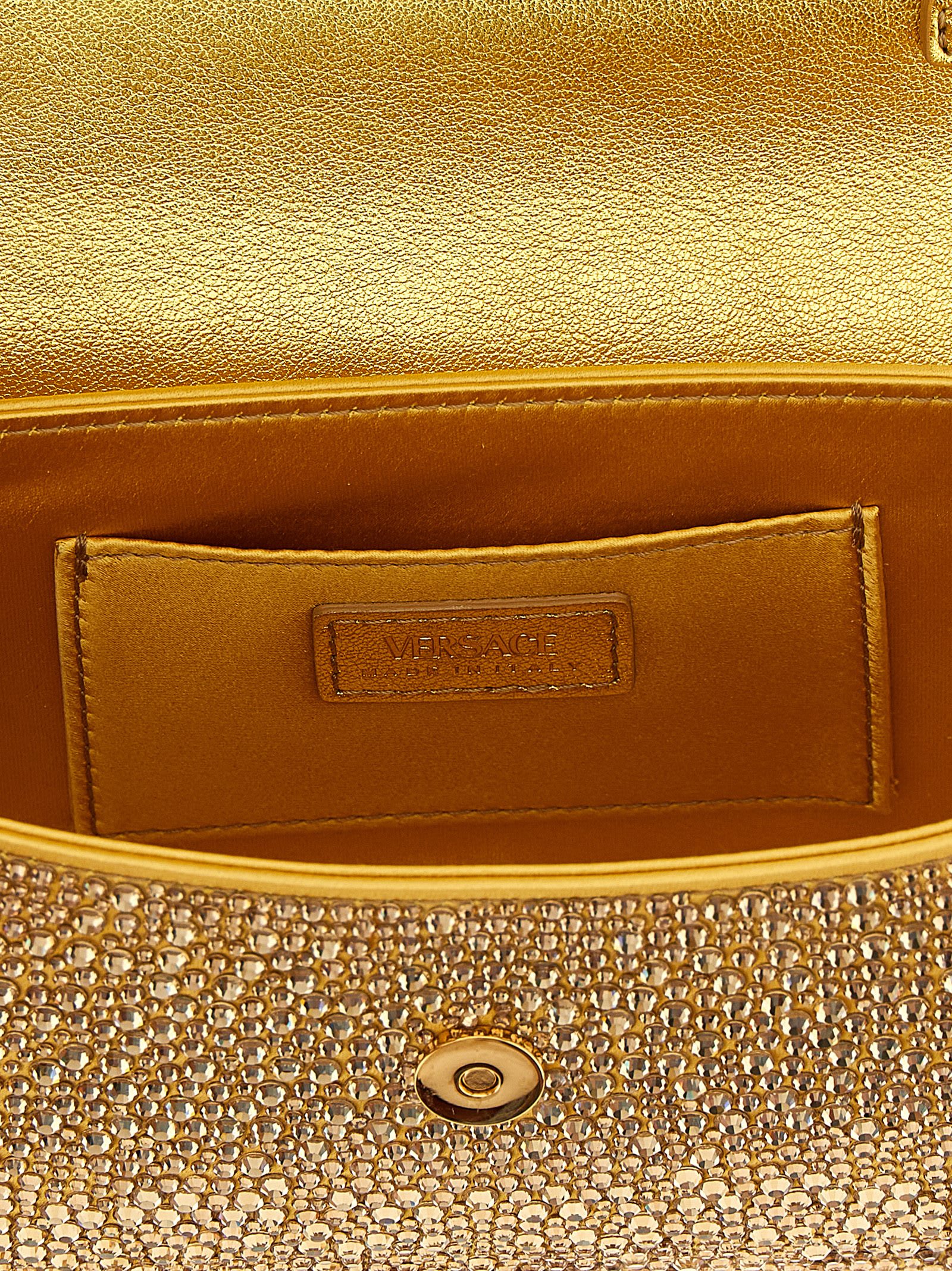 Versace Golden La Medusa Mini Crossbody Bag In Gold