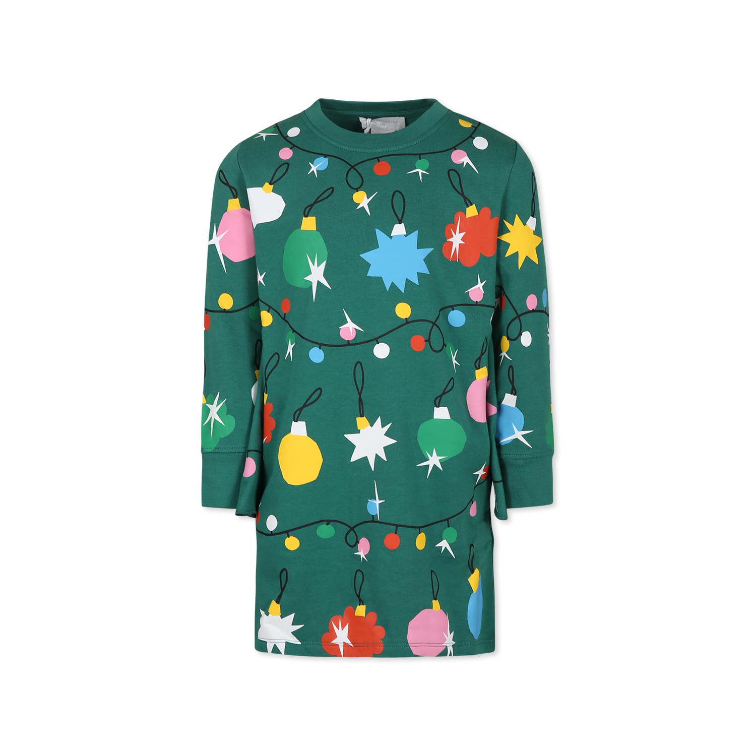 Stella Mccartney All-over Graphic Print Dress In Green