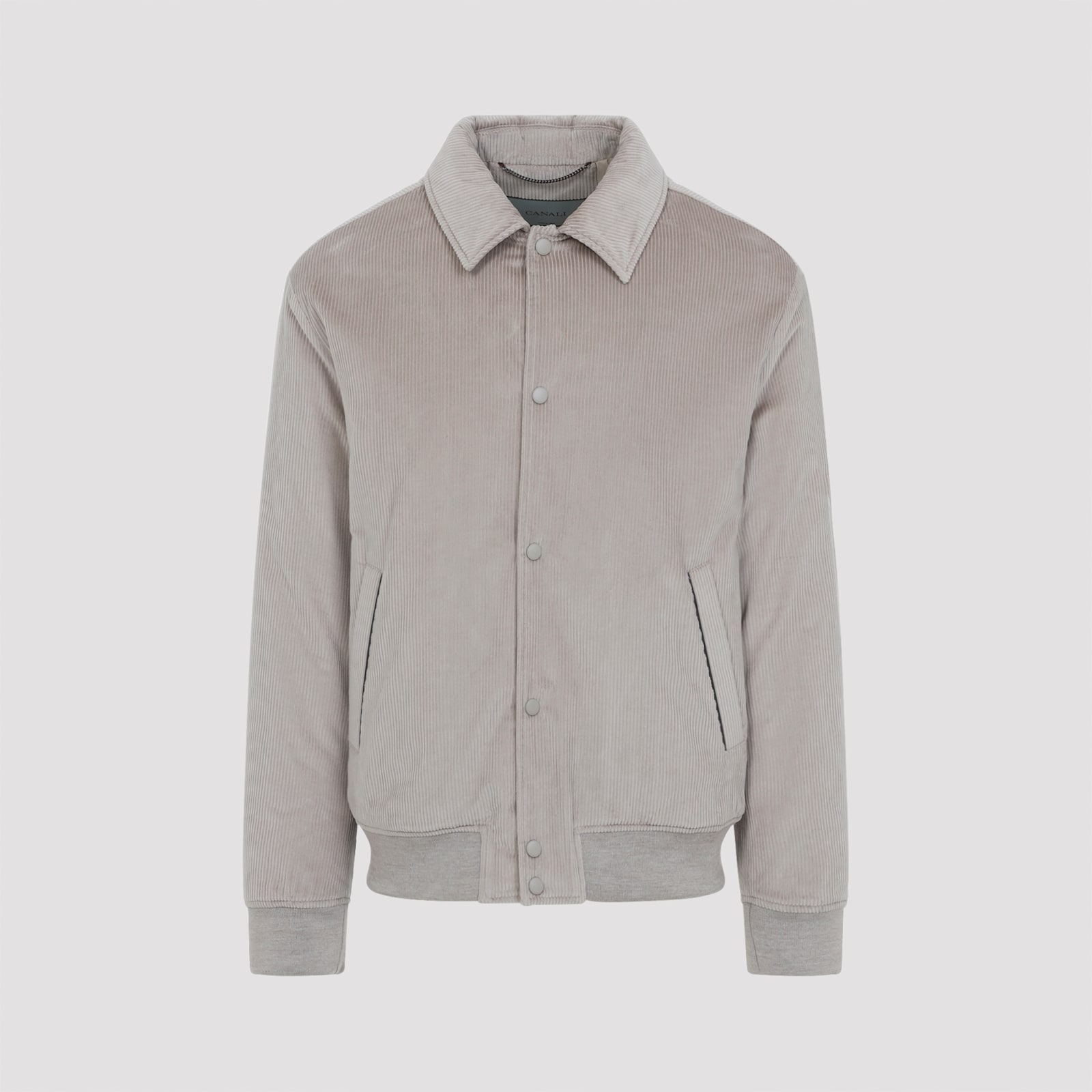 Canali Velvet Bomber In Gray
