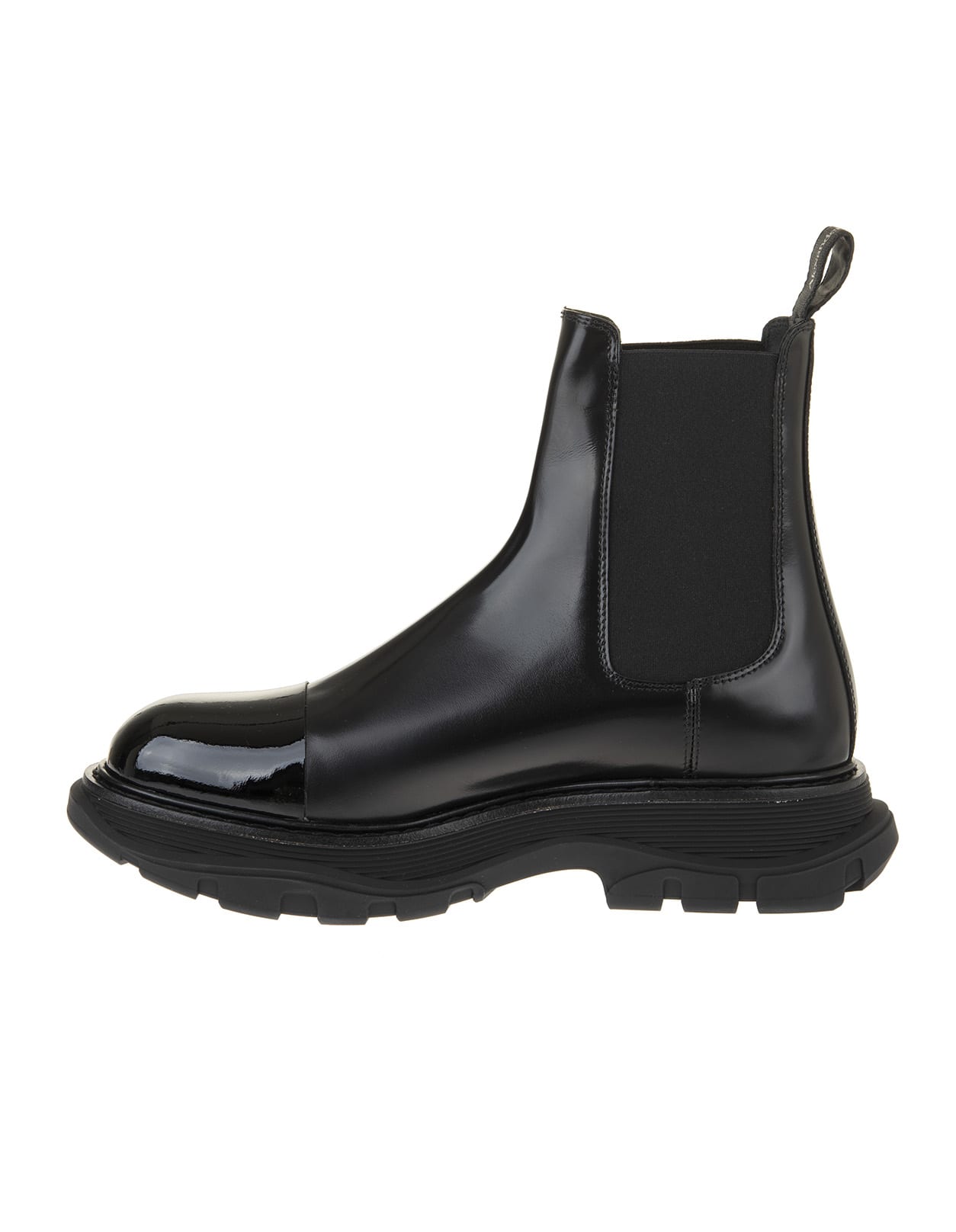 Alexander McQueen Man Black Chelsea Ankle Boot With Tread Sole