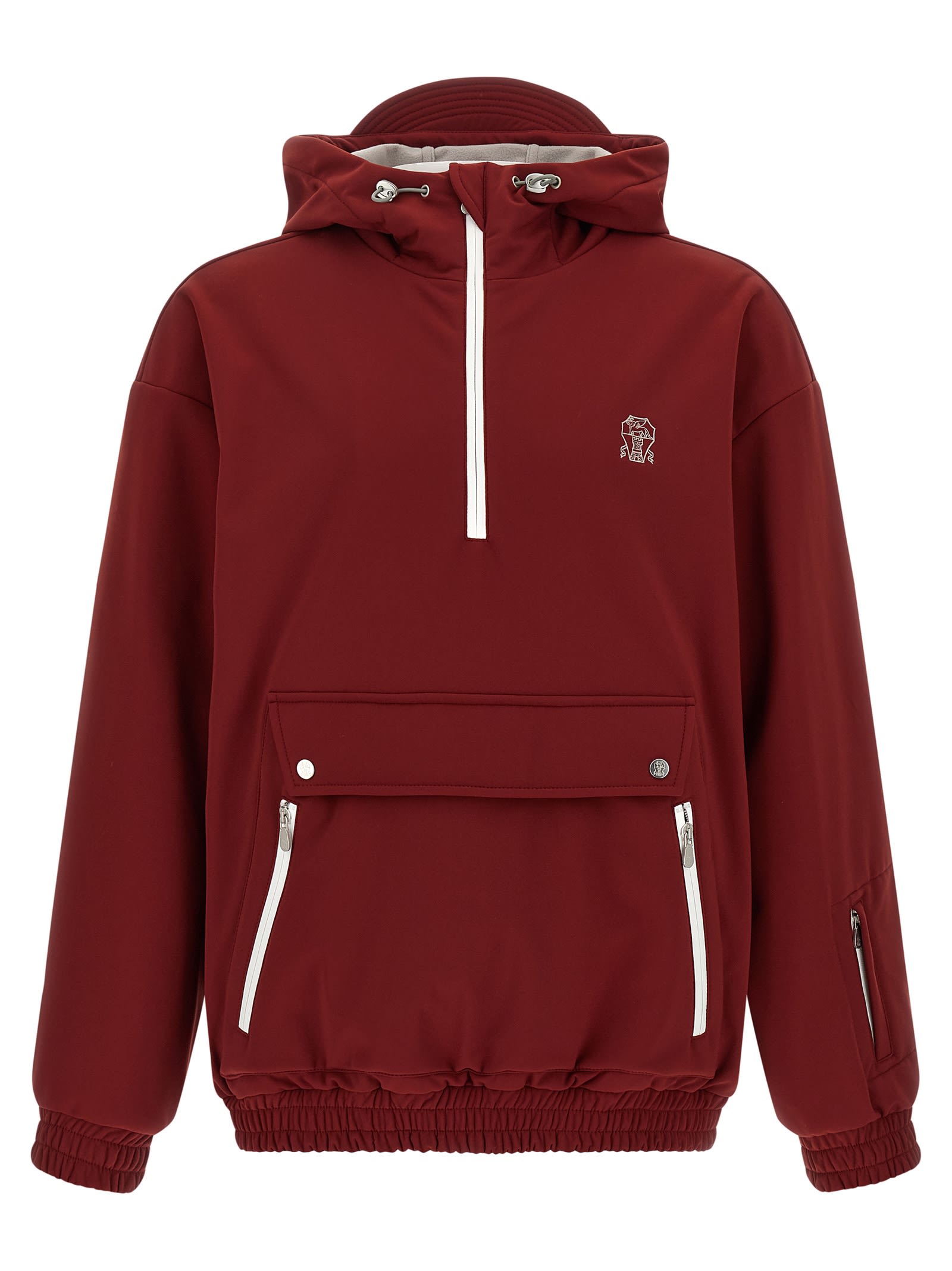 Brunello Cucinelli Sweatshirt Jacket Puffer Jackets Bordeaux In Burgundy