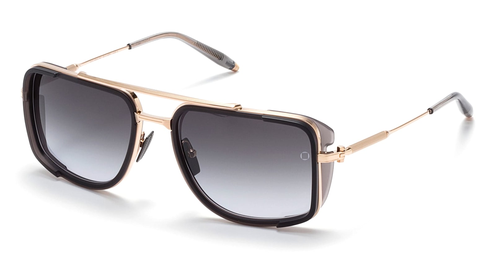 Akoni Stargazer - Brushed White Gold / Crystal Grey Sunglasses In Black