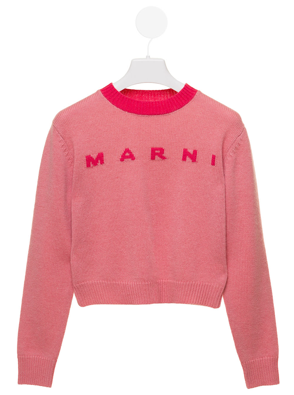 Marni Kids Girls Pink Sweater With Logo