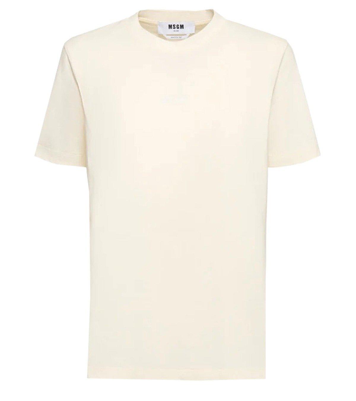 Shop Msgm Logo Printed Crewneck T-shirt In White