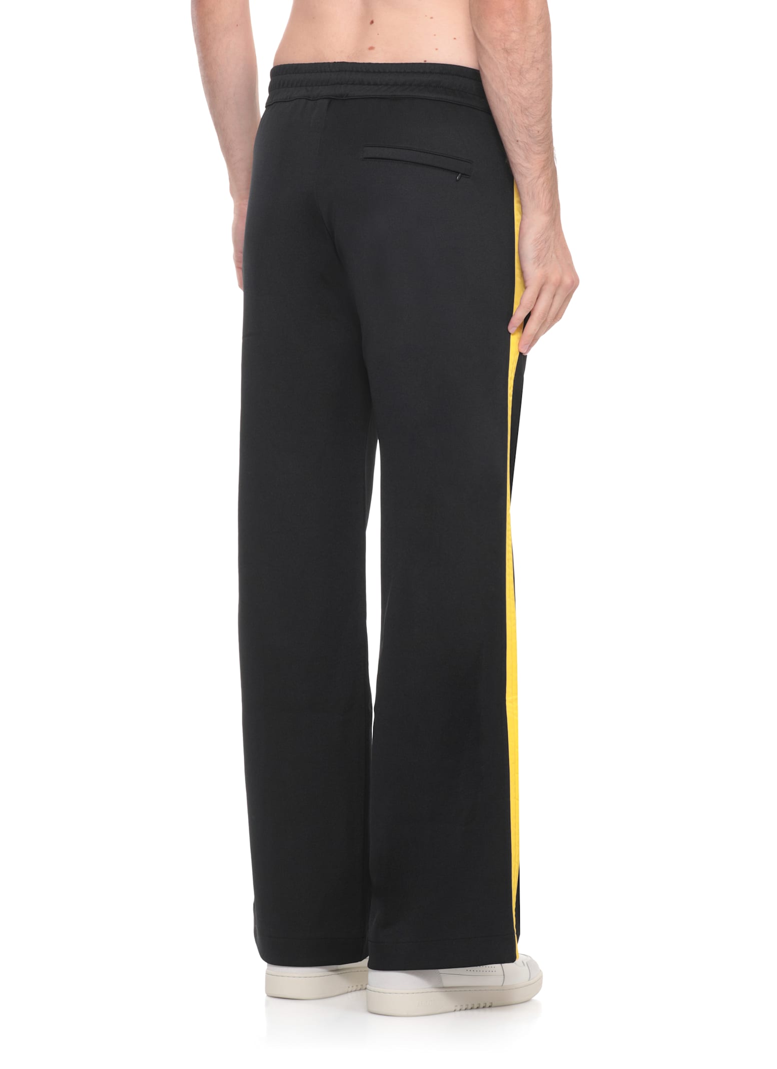 Casablanca Wide Leg Trousers Featuring Metallic Front In Black